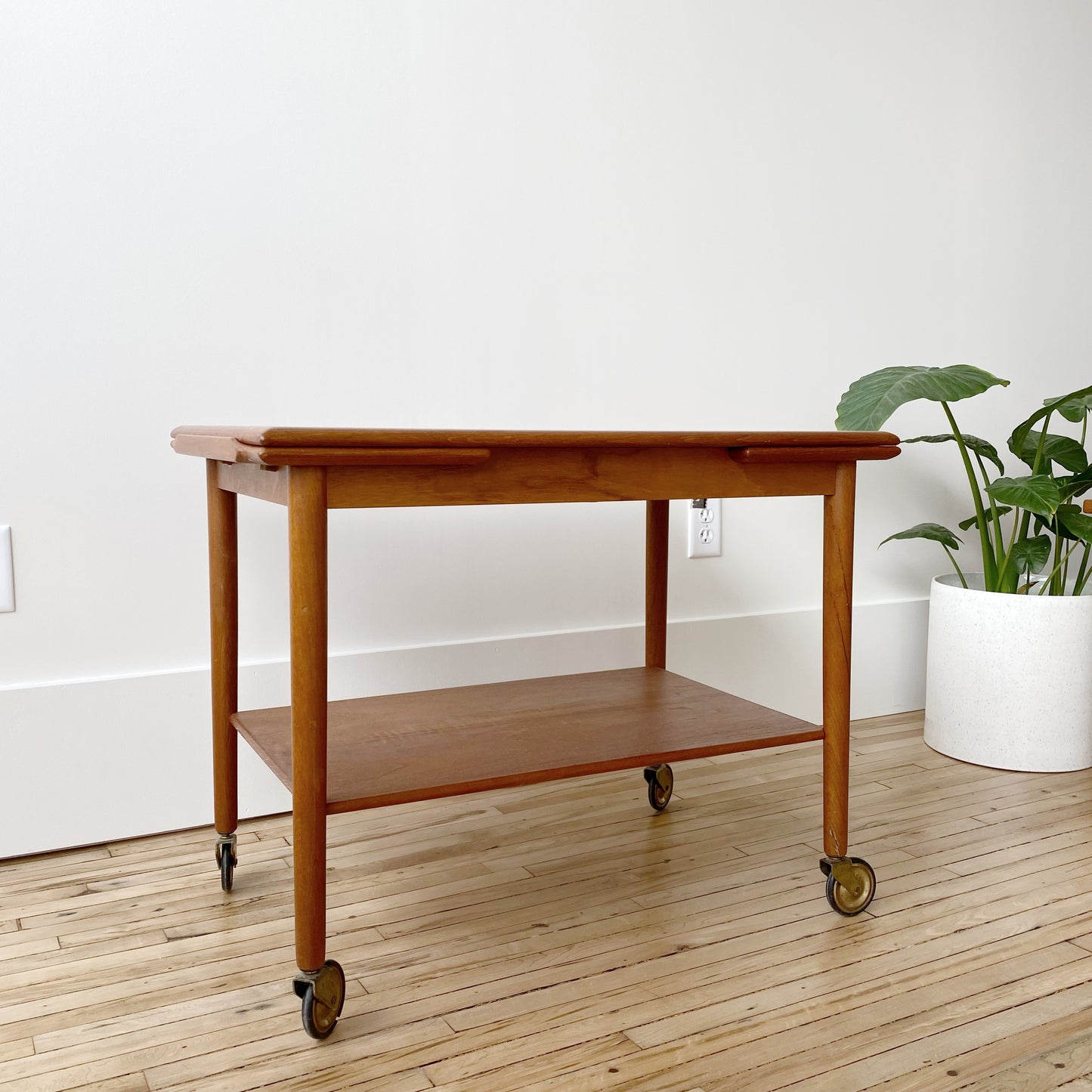Danish Teak Expandable Bar Cart, Mogens Hansen