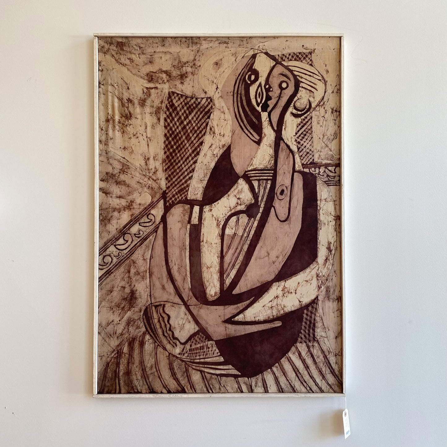 Vintage Framed Textile Art (38” x 26”)