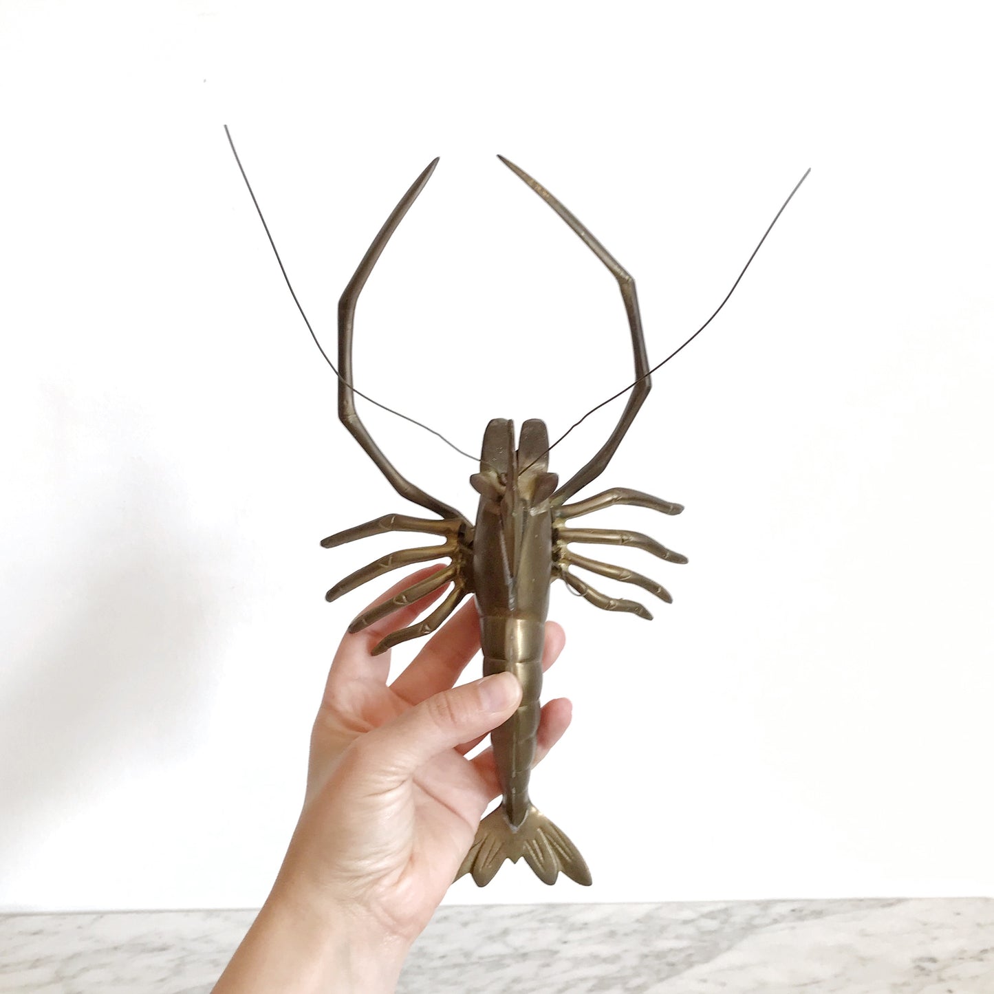 Large Vintage Brass Crayfish / Prawn