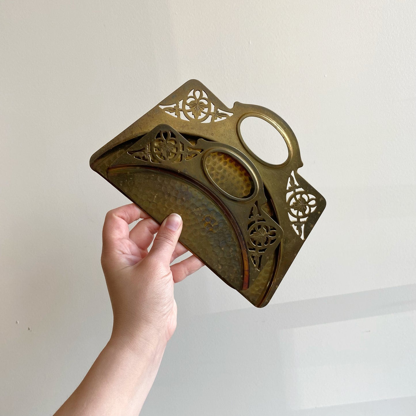 Vintage Brass Crumb Catcher Set