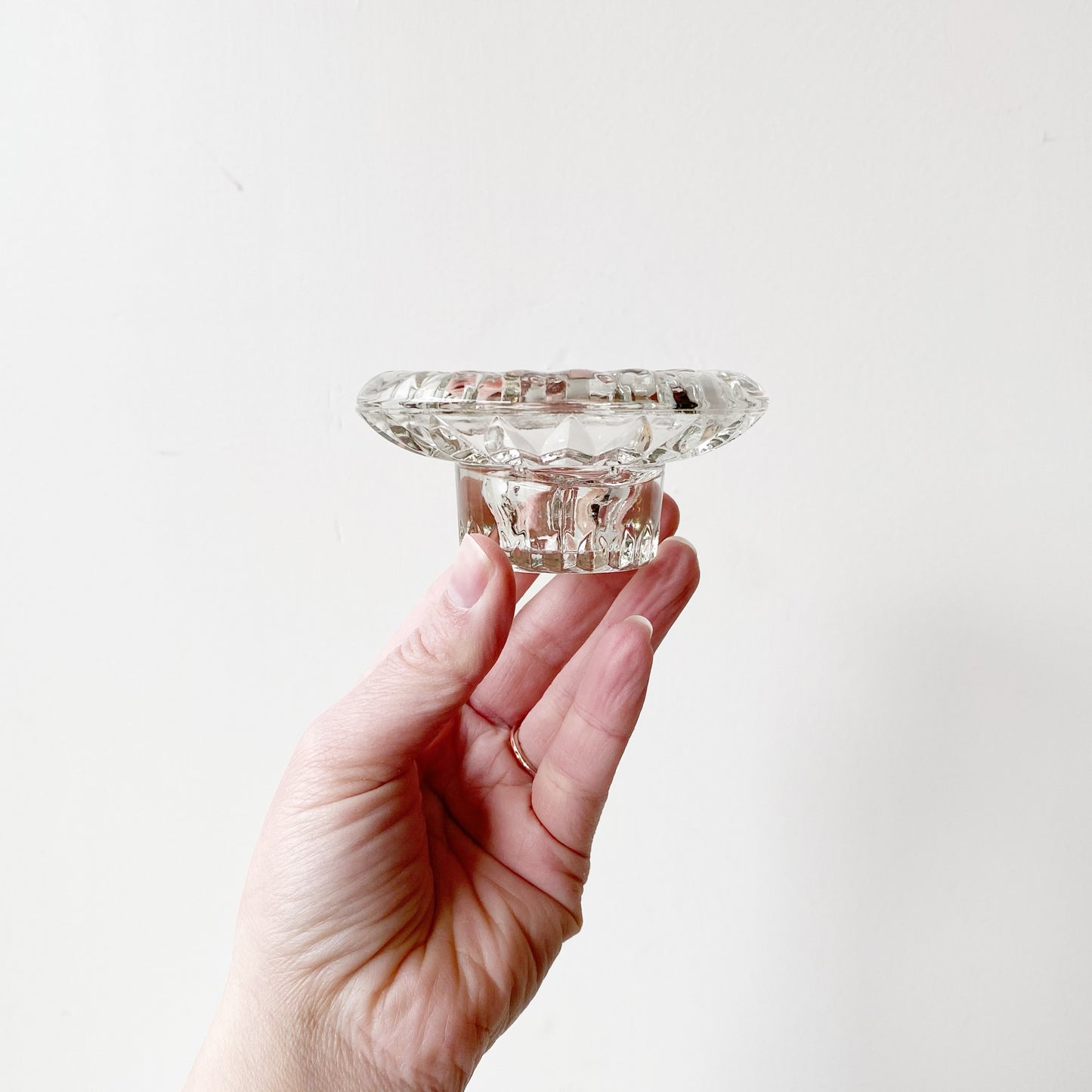 Vintage Crystal Candle Holder Pair