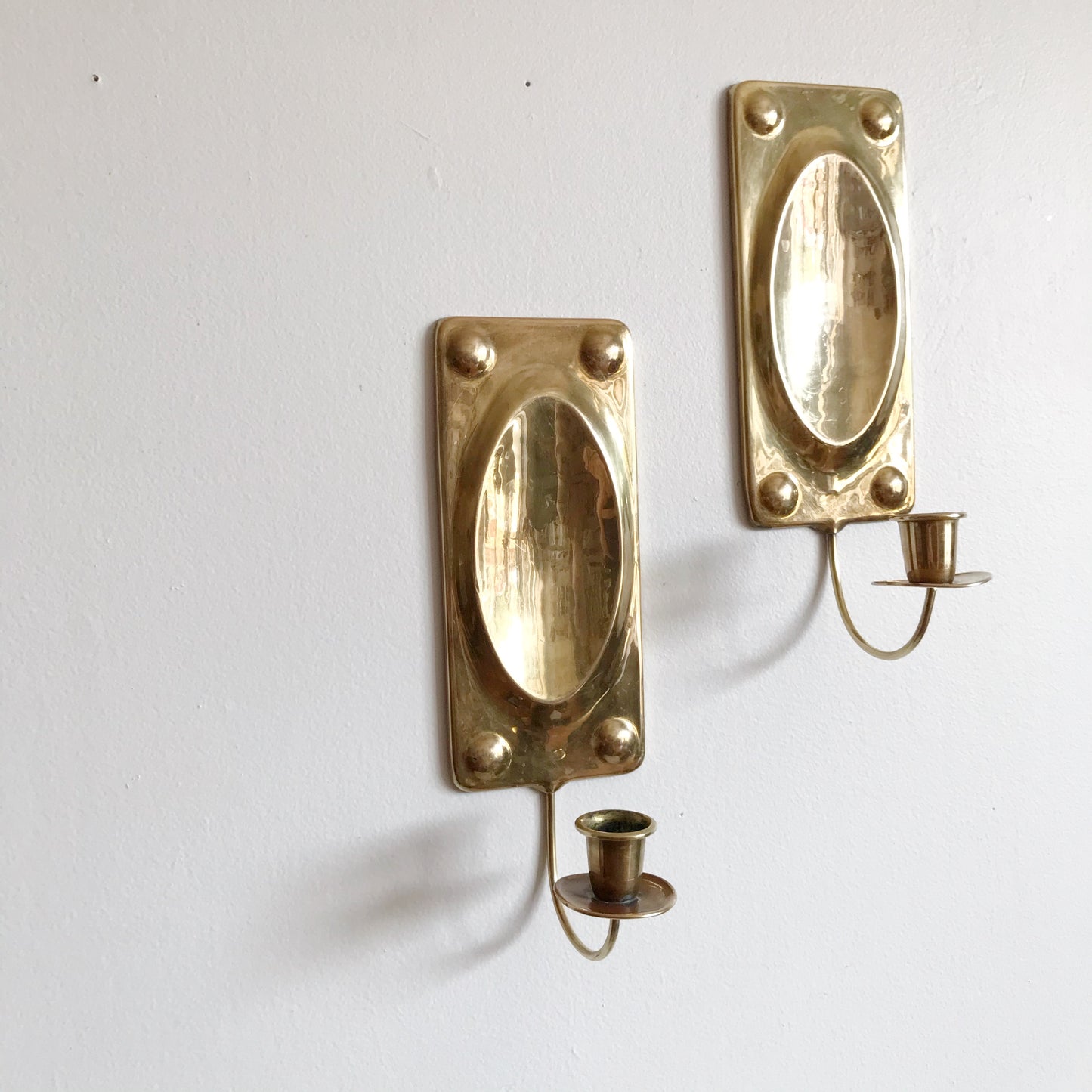 Pair of Vintage Golden Candle Sconces