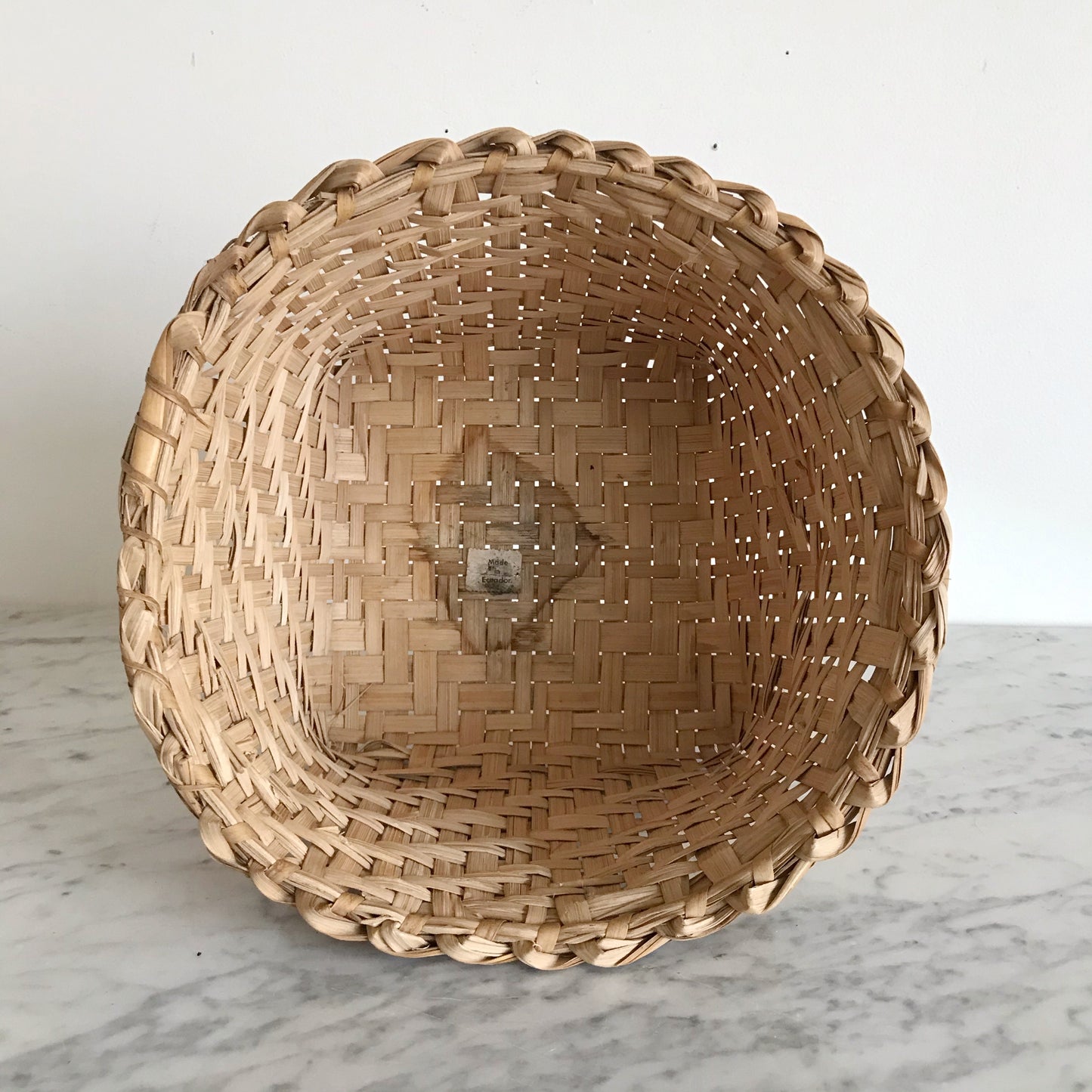 Vintage Natural Woven Basket, Ecuador