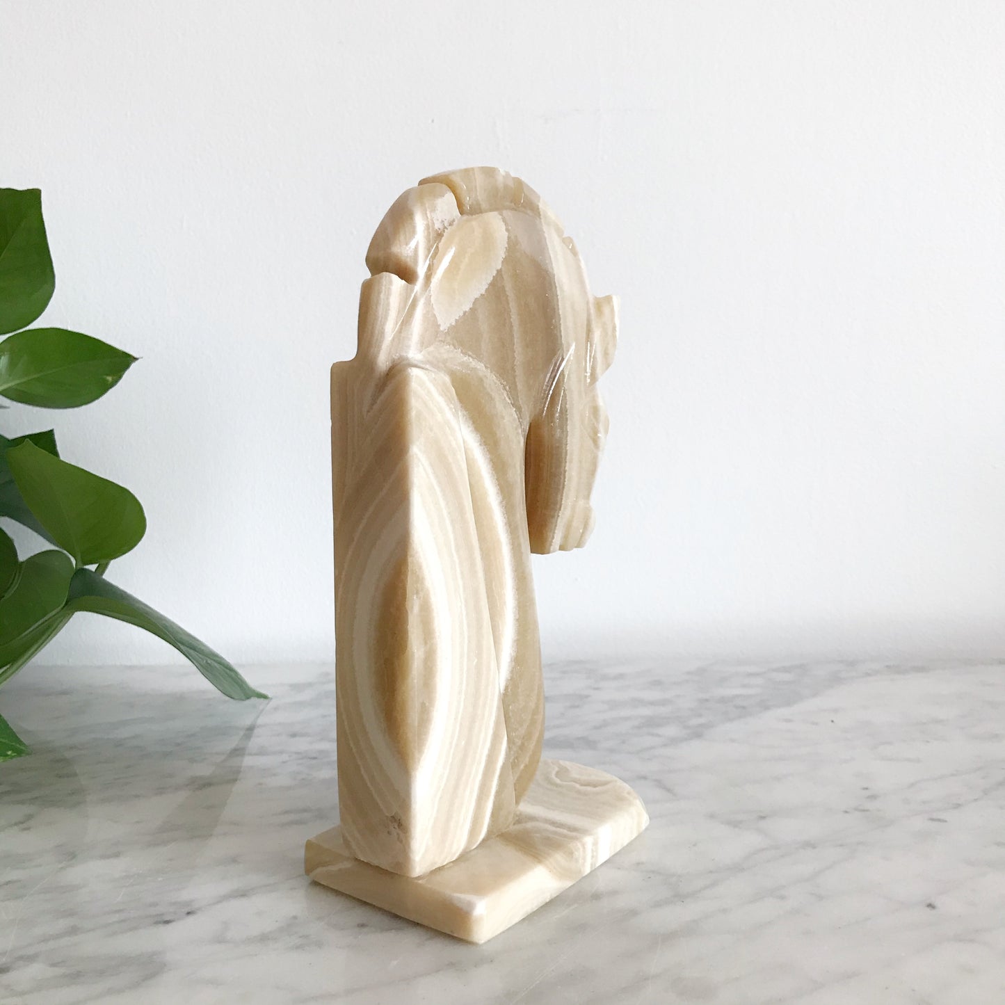 Large Vintage Marble Horse Statue / Bookend