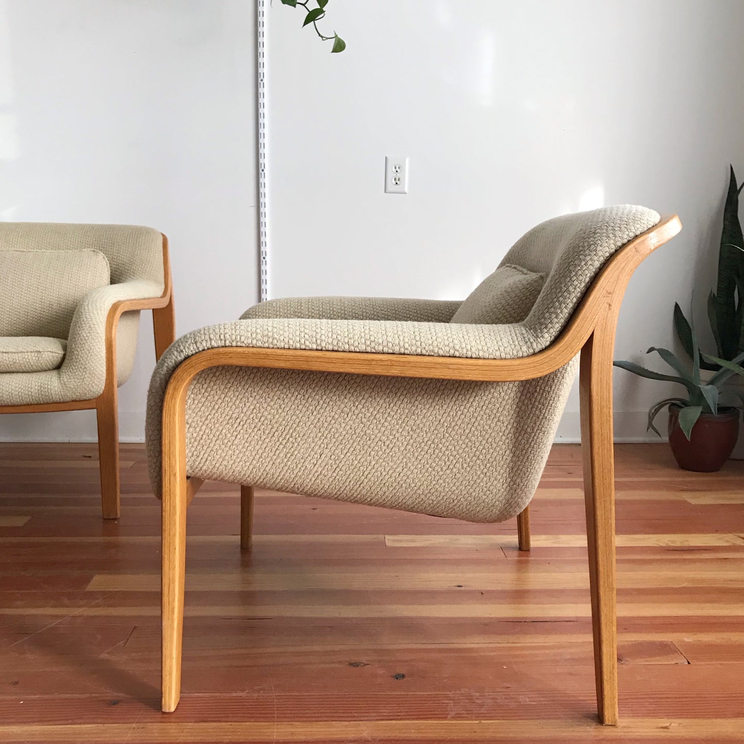 Vintage 1970’s Knoll Bent Wood Armchair by Bill Stephens