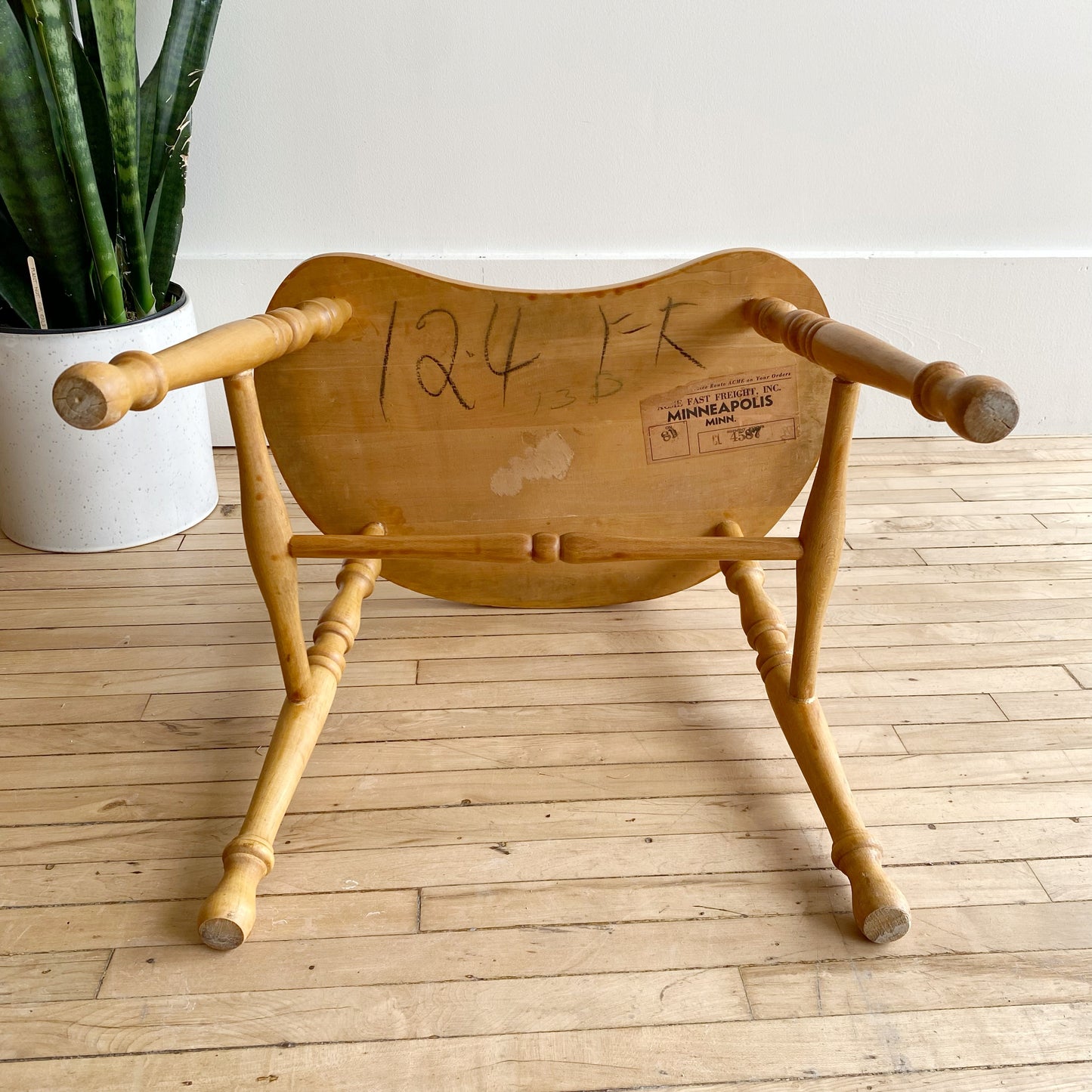 Vintage Wood Kidney Shaped Stool