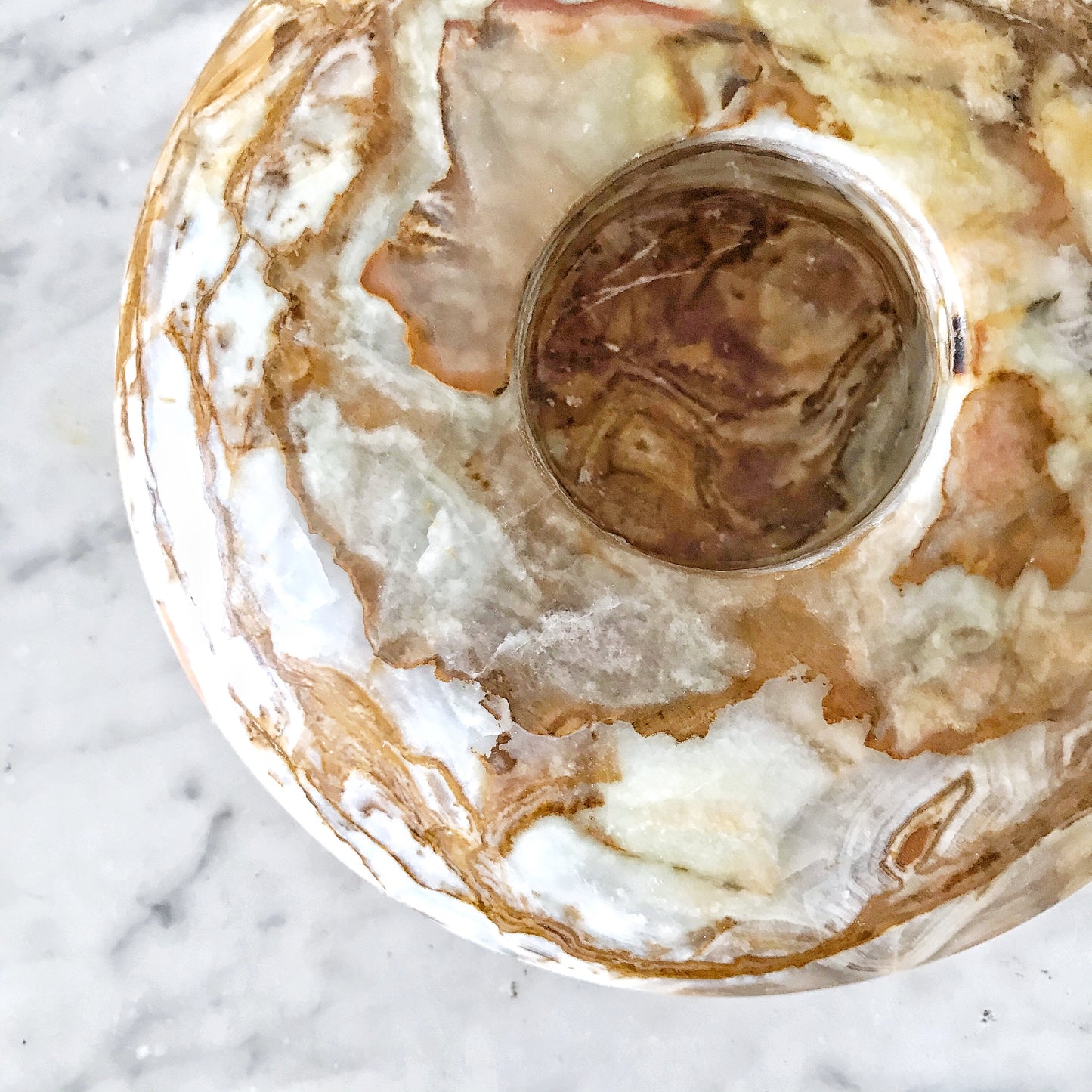 Large Marble Tea Light Holder