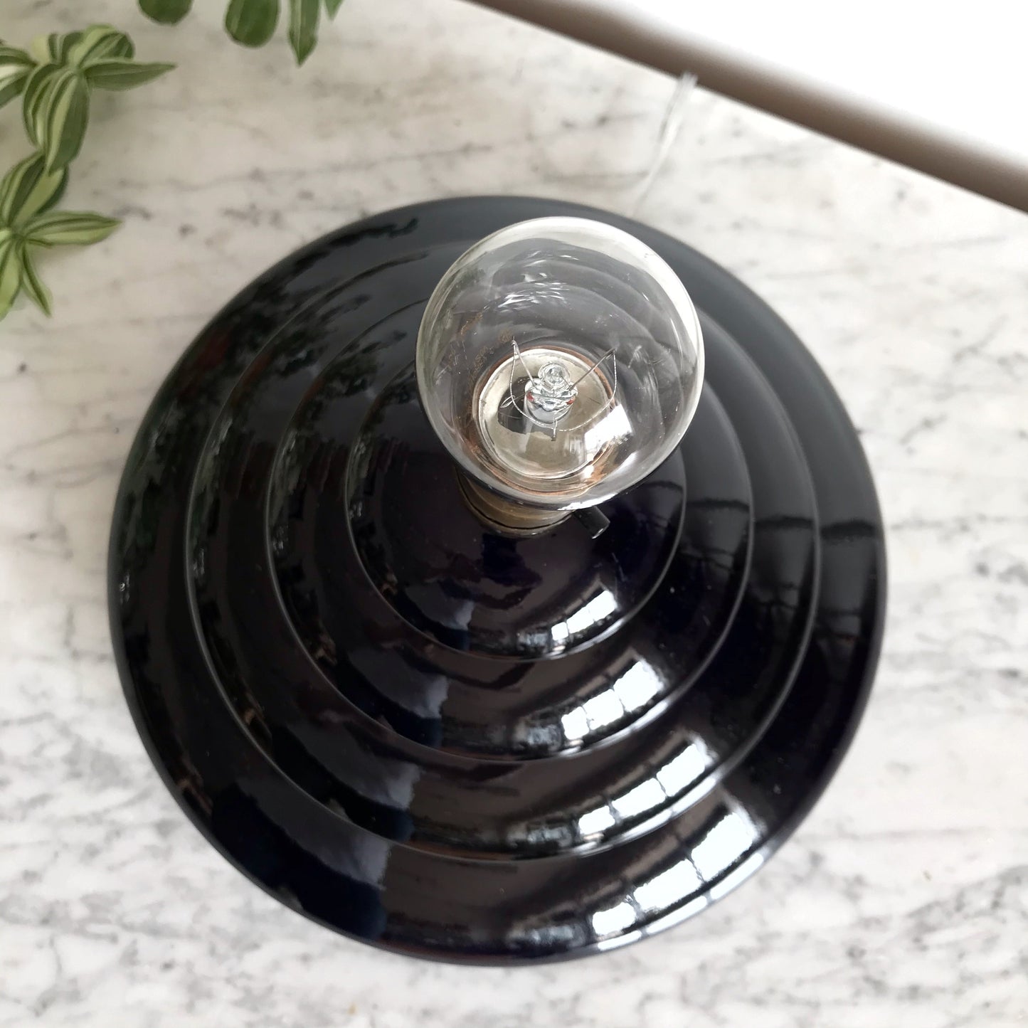 Sculptural Mid-Century Ceramic Lamp, Midnight Blue