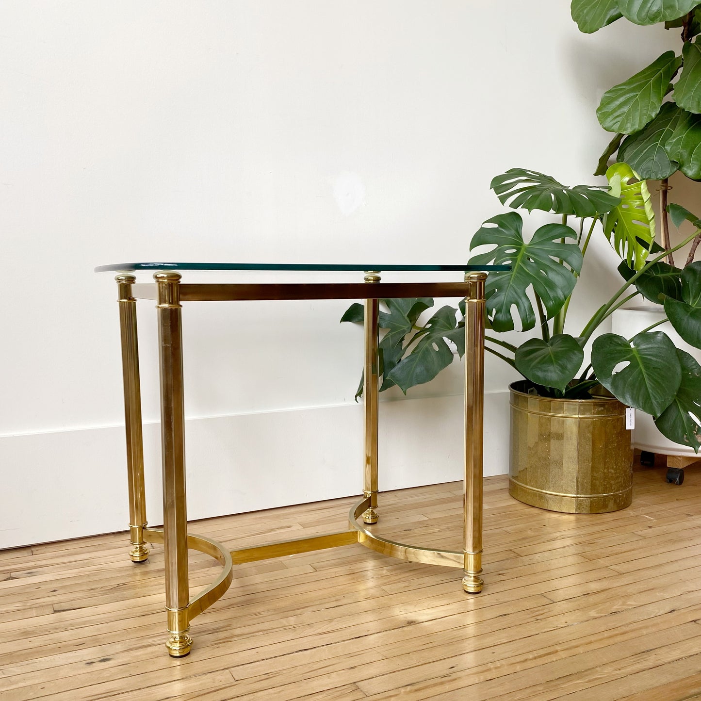 Vintage Brassy Glass Tables