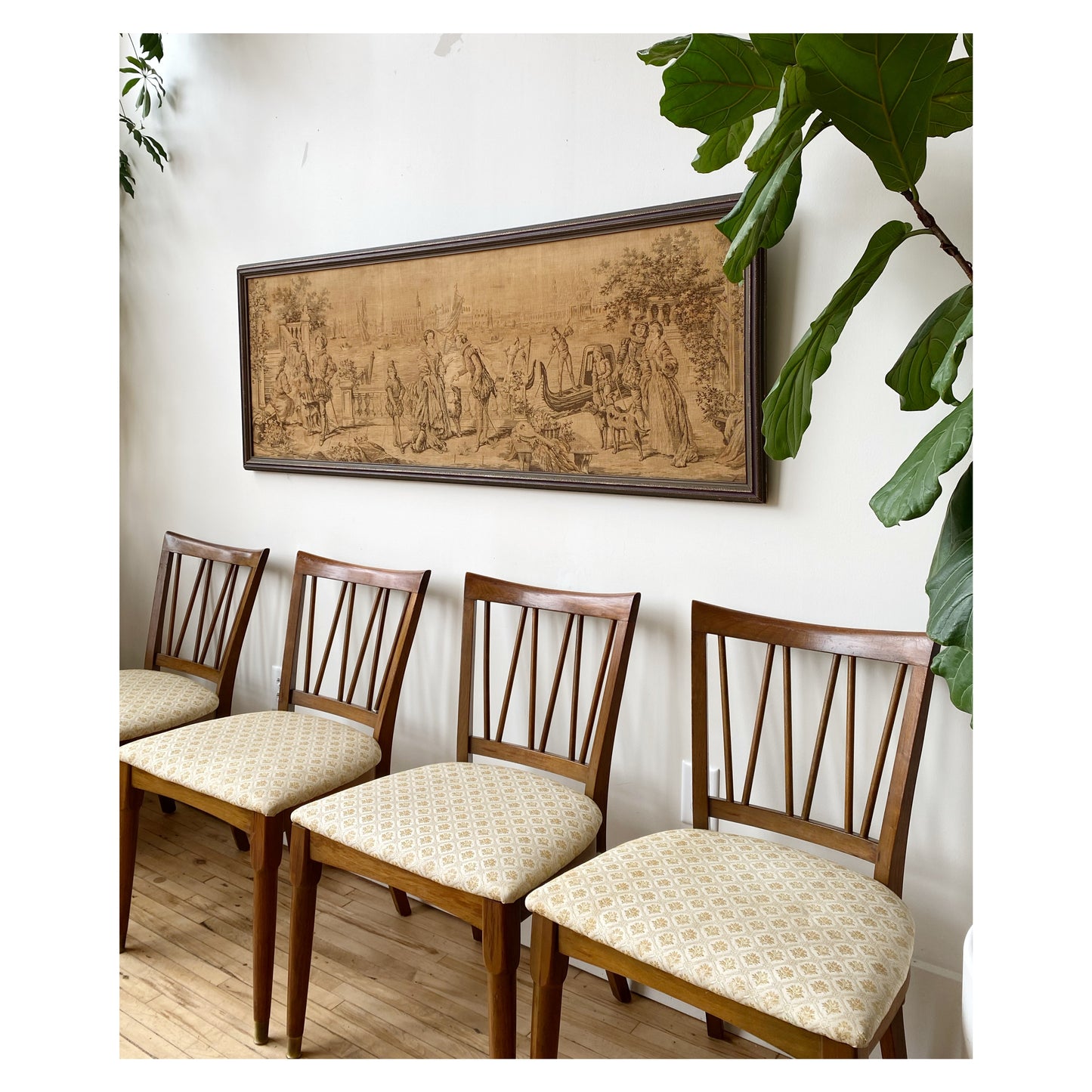 Framed Antique French Tapestry (21.5" x 10")
