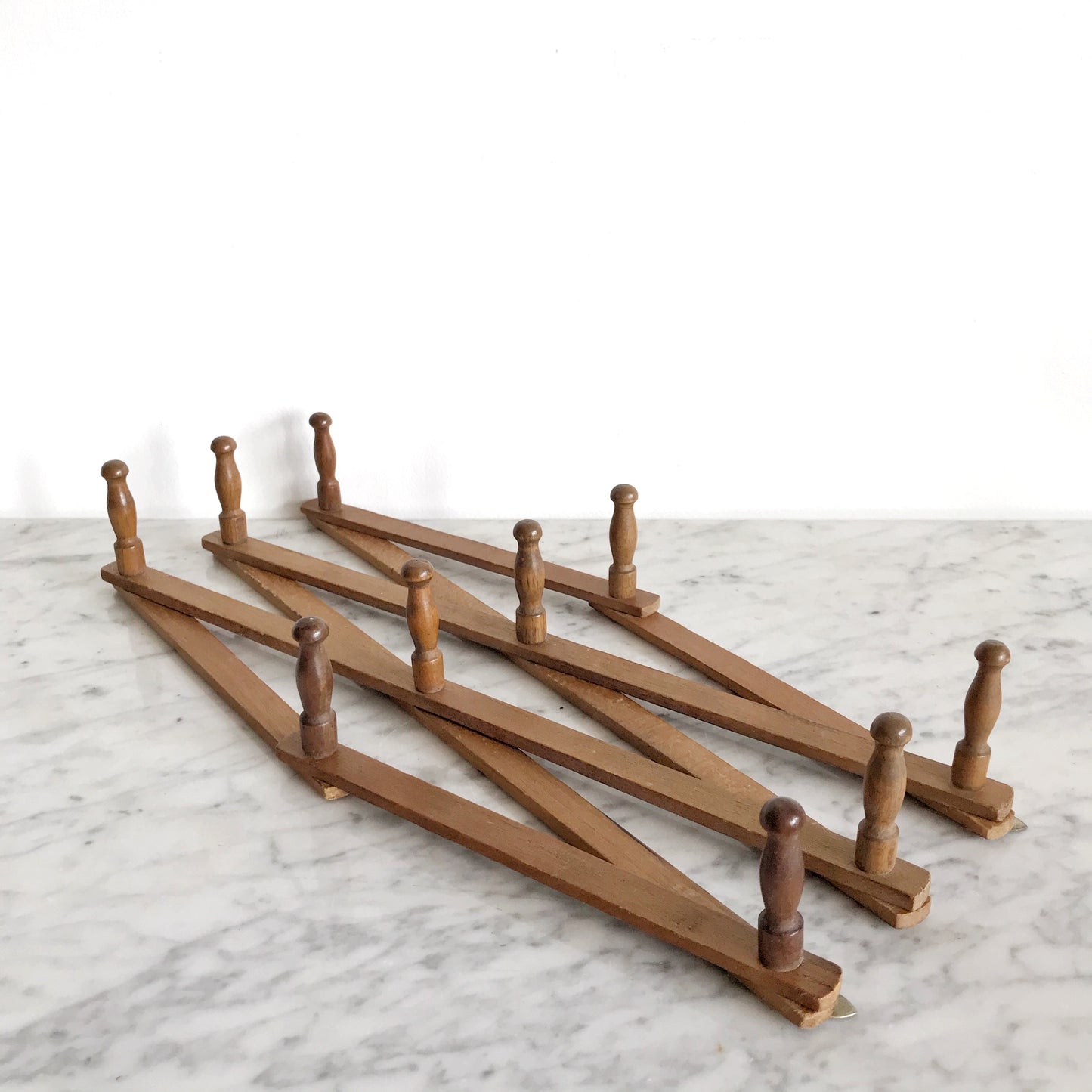 XL Vintage Wooden Accordion Peg Rack