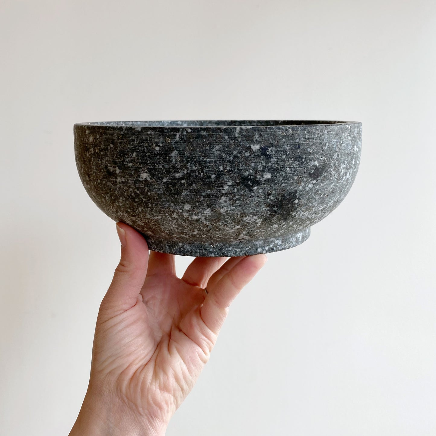 Large Turned Stone Bowl, 8”