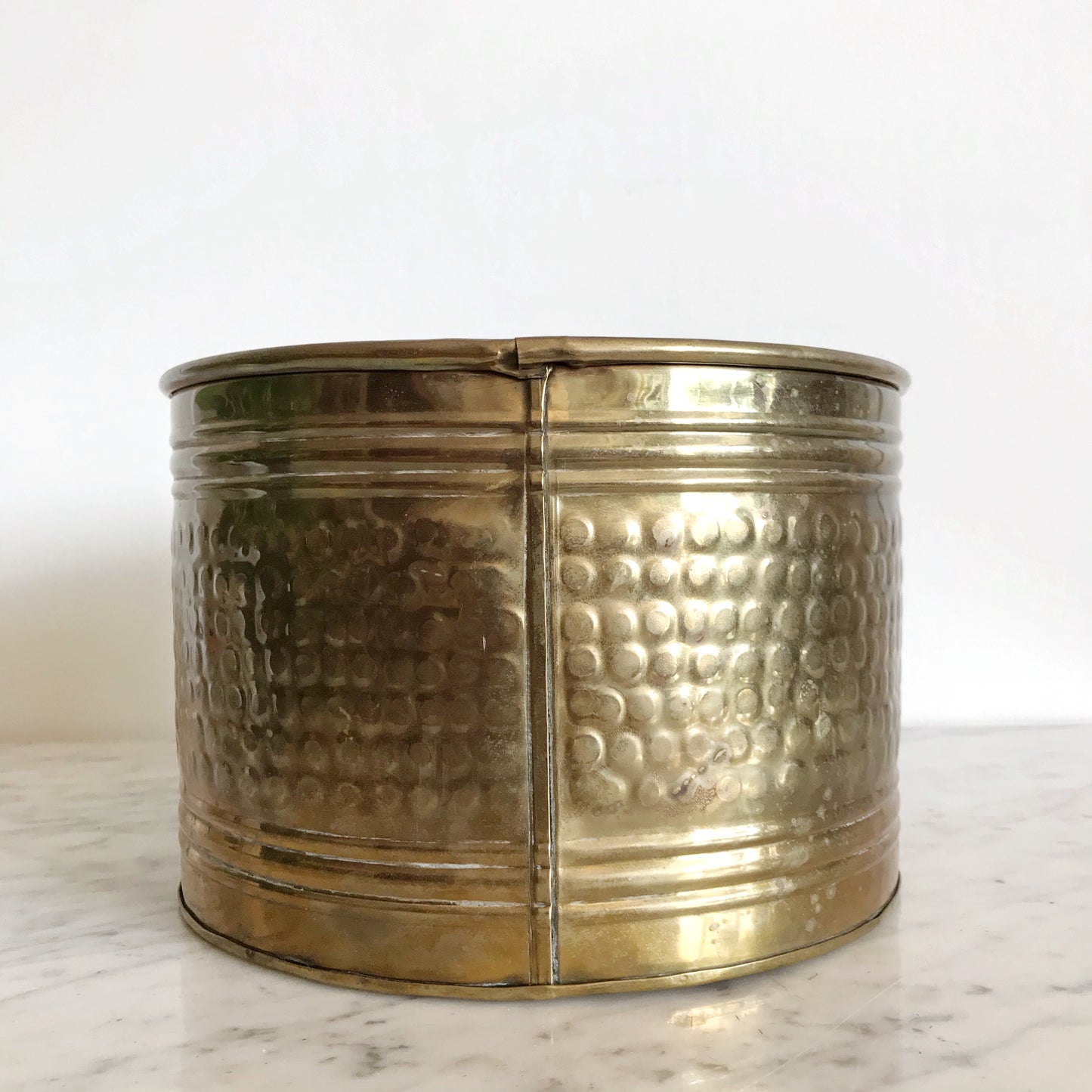 Large Vintage Brass Planter, 8.5”