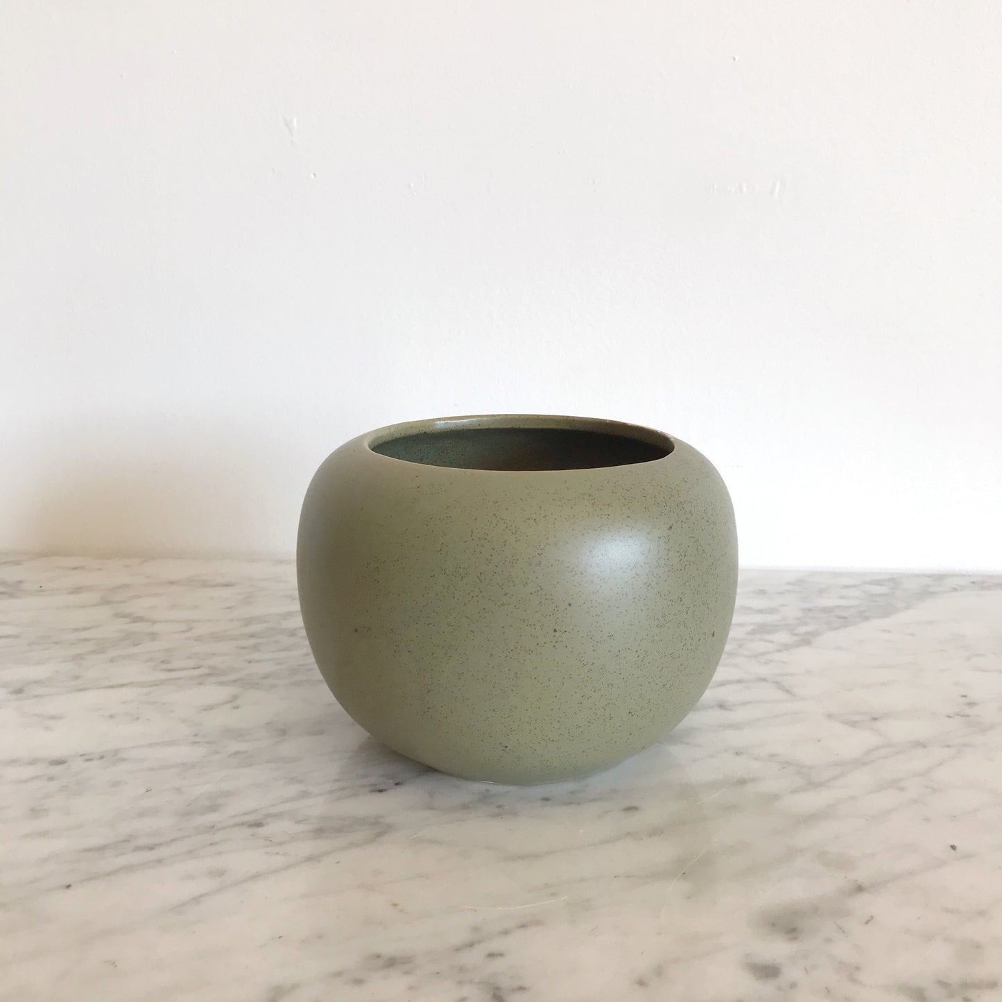 Vintage Sphere Ceramic Planter, Sage Green