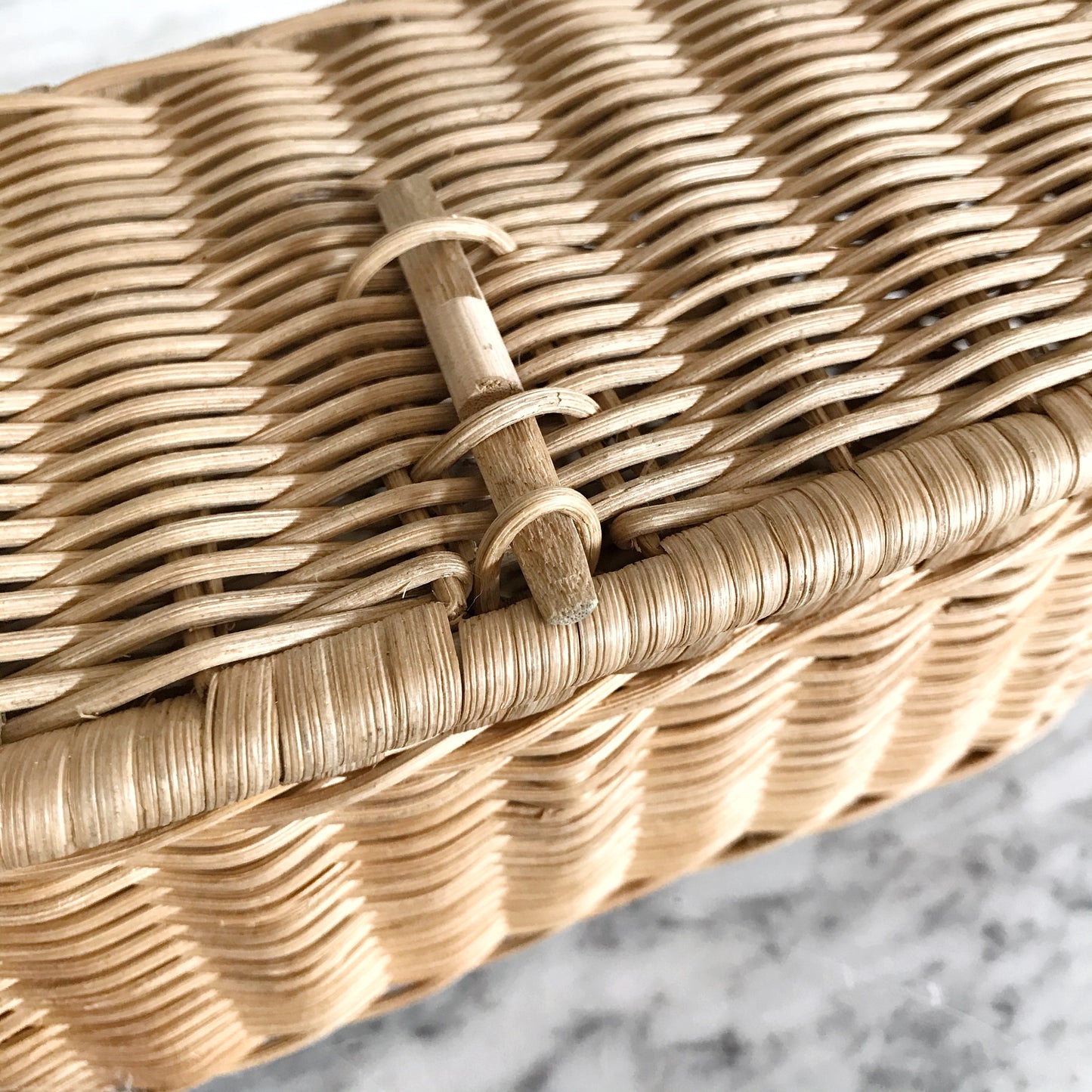 Vintage Locking Wicker Basket Purse