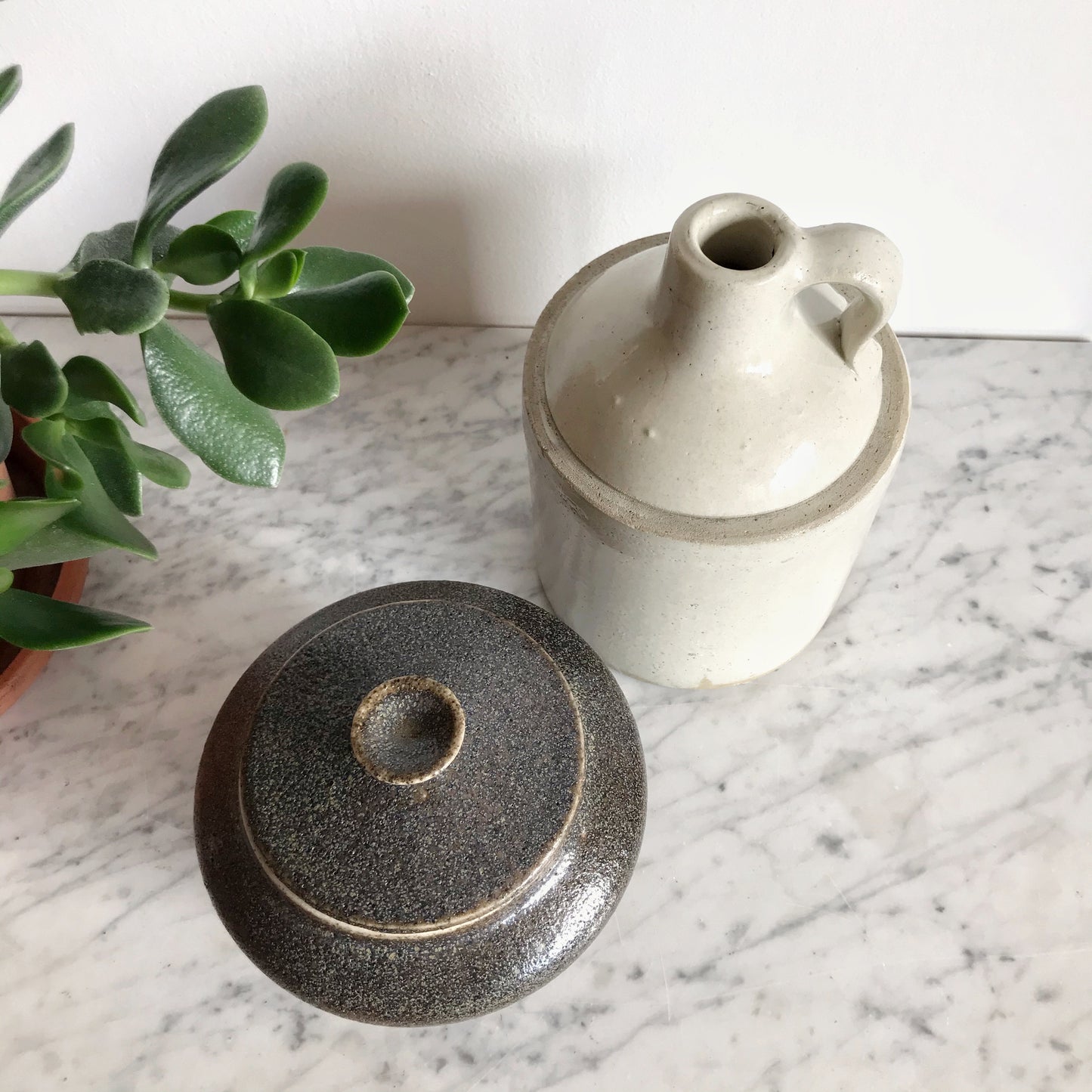 Hand-thrown Studio Pottery Container with Lid