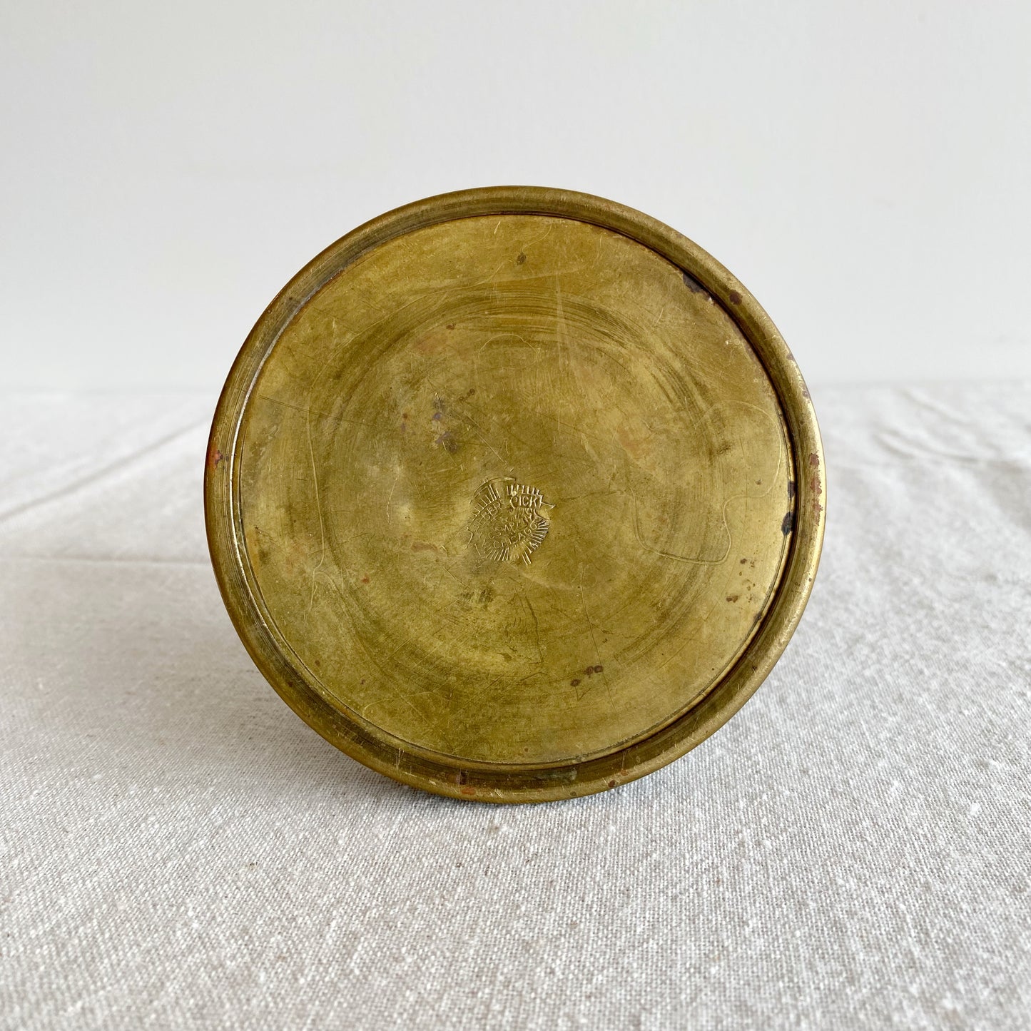 Vintage Brass Matchbox Holder with Tray