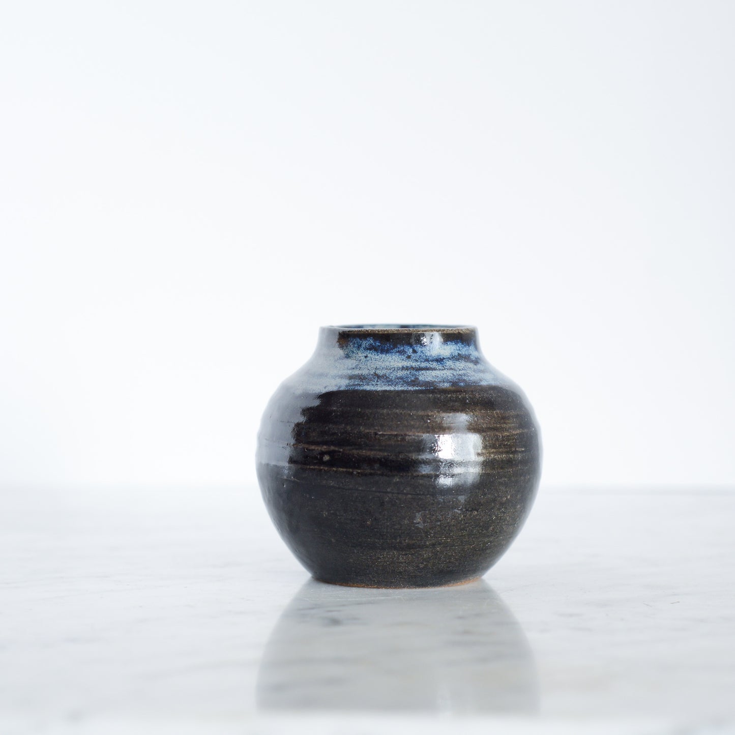 Handcrafted Stoneware Vase, Midnight Blue