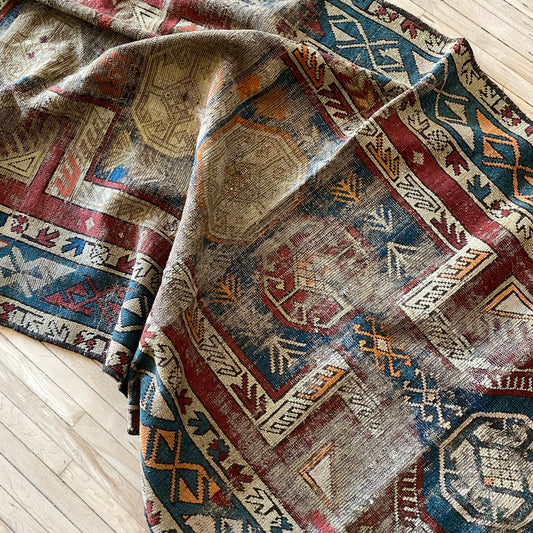 Antique Hand-knotted Persian Rug (7' 6" x 3' 7.75")