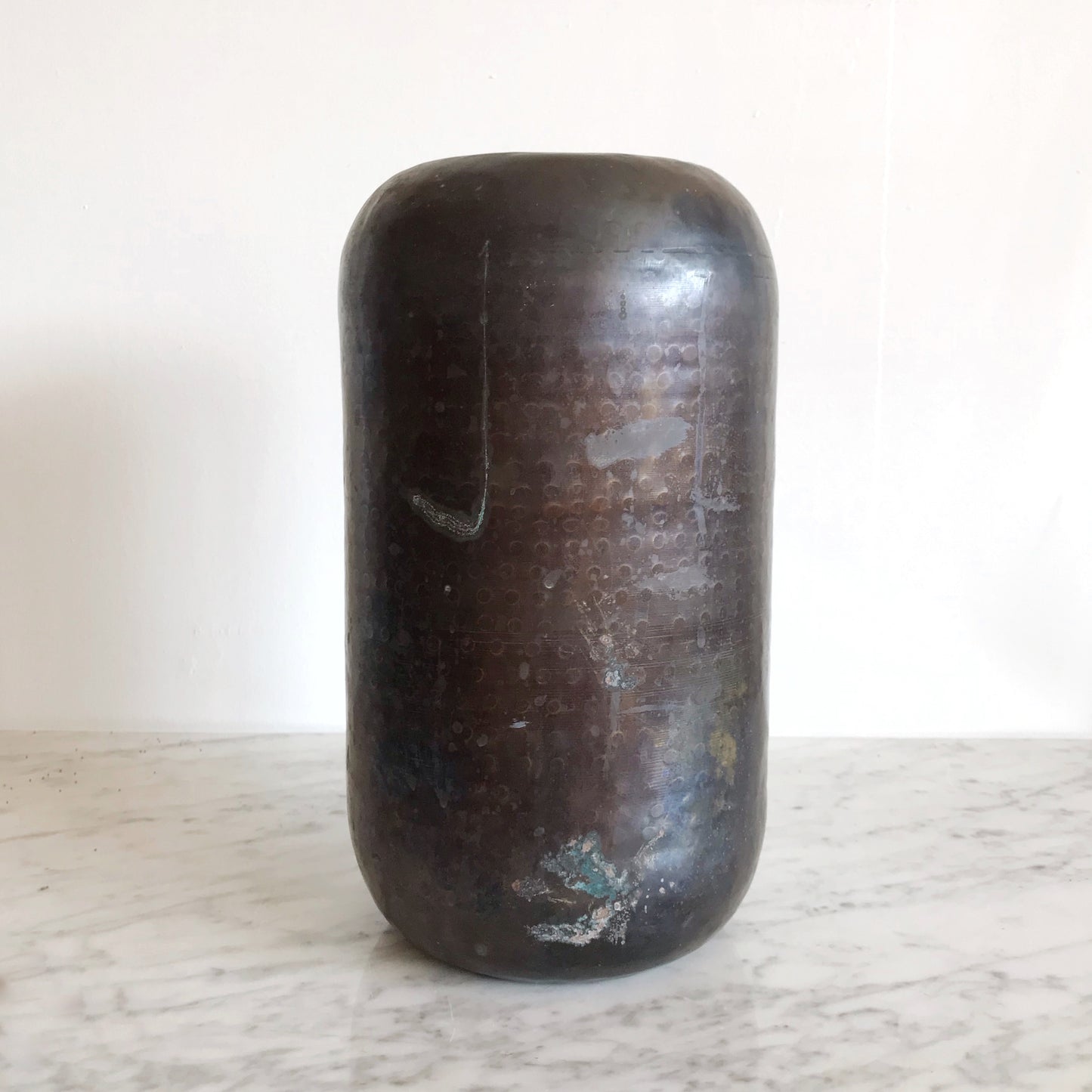 XL Vintage Hammered Bronze Vase