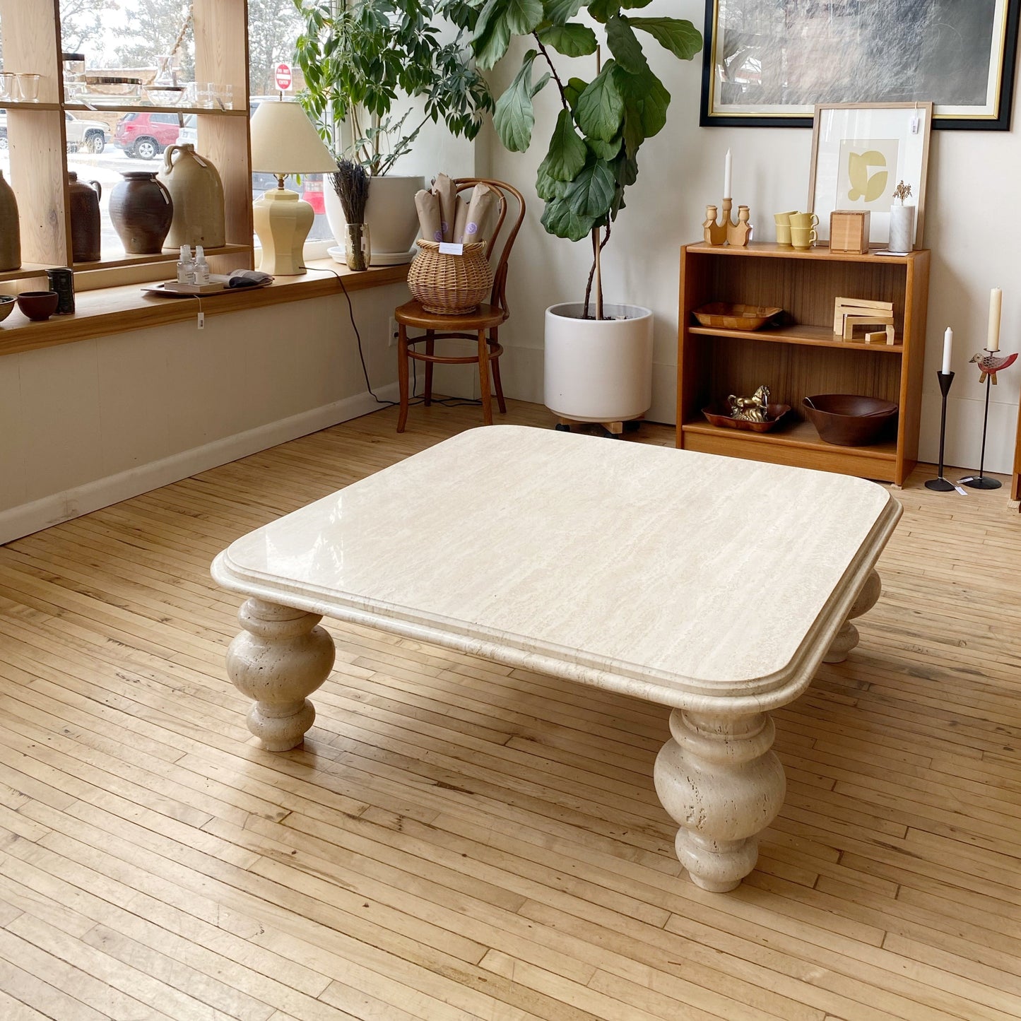 Vintage Travertine Coffee Table, Italy