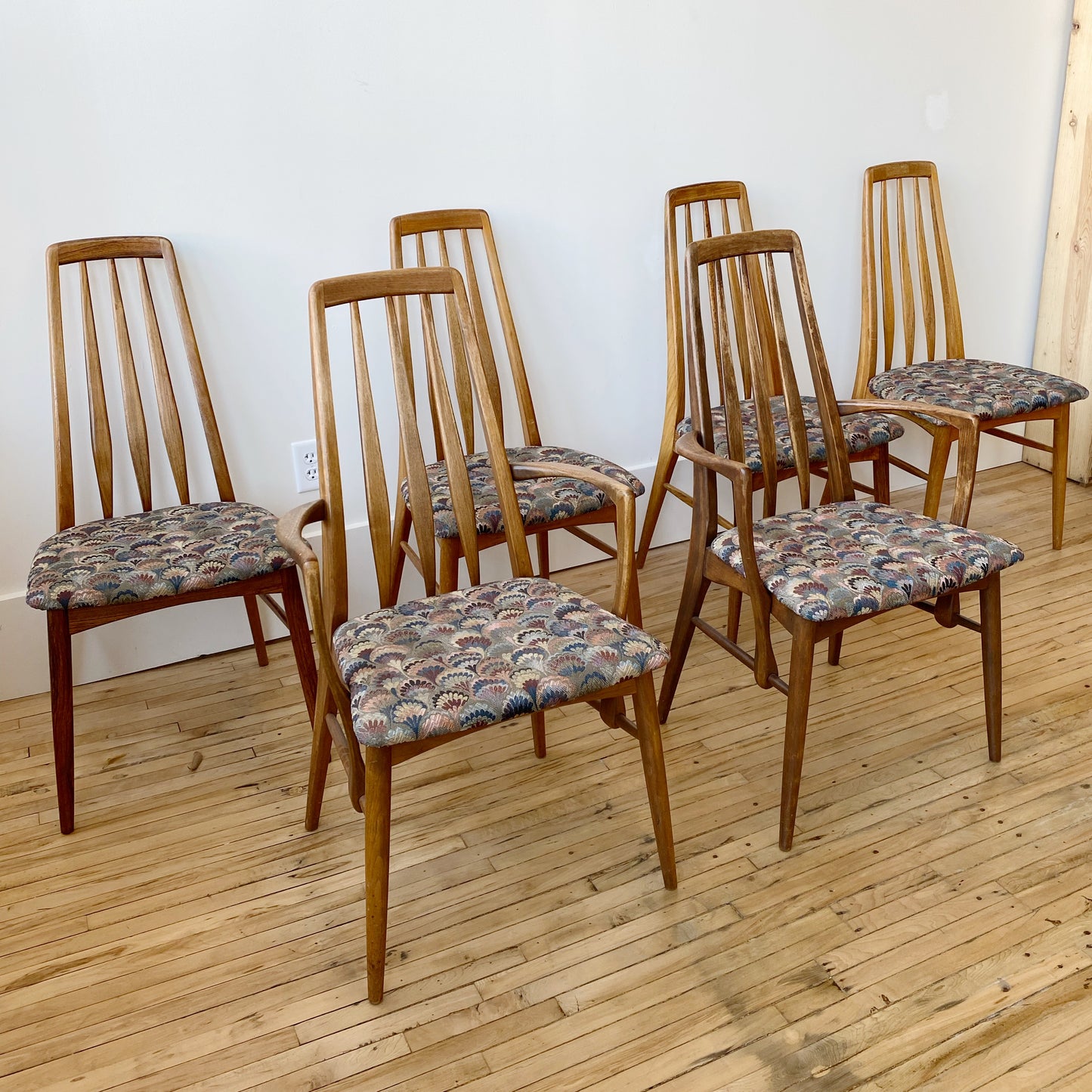 S/6 Vintage Danish "Eva" Dining Chairs
