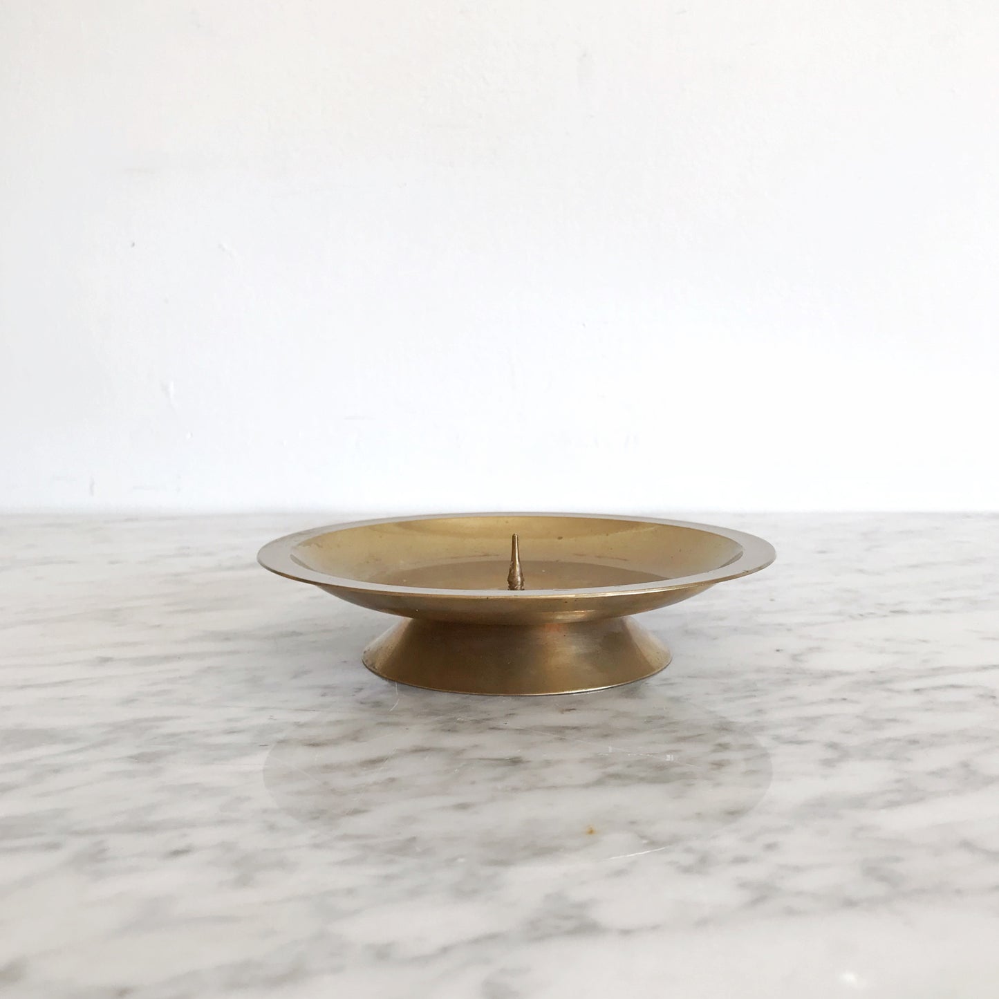 Vintage Footed Brass Pillar Stand