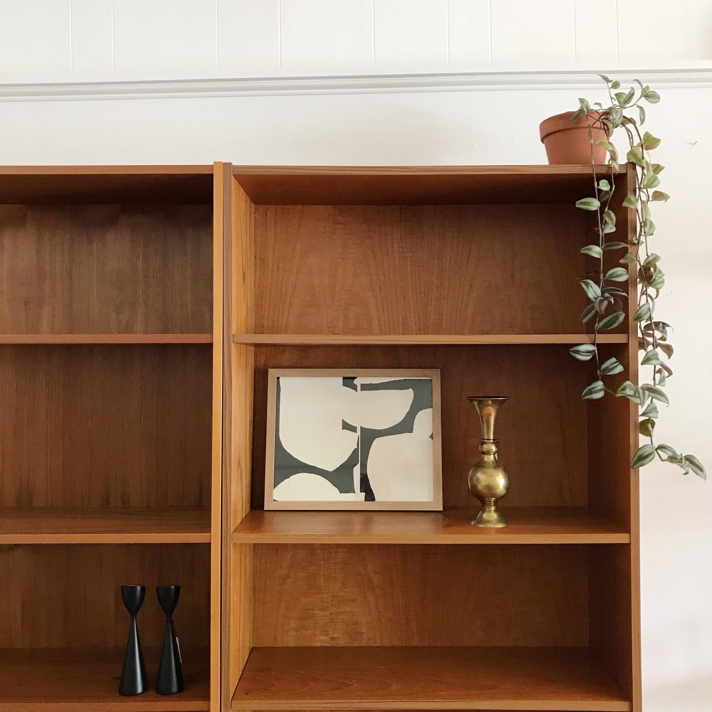 Pair of Tall Teak Bookcases