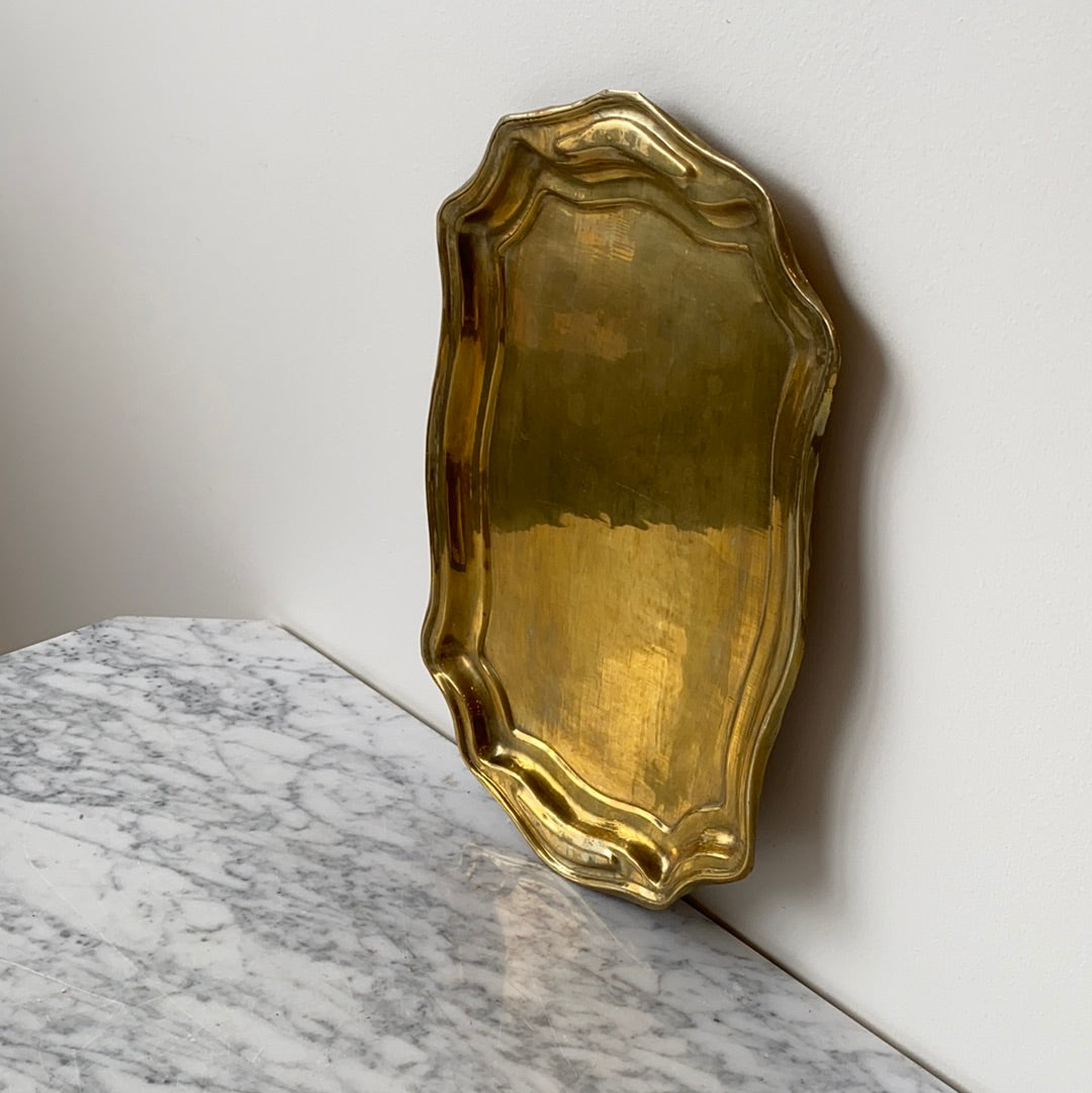 Vintage Brass Tray, 15"