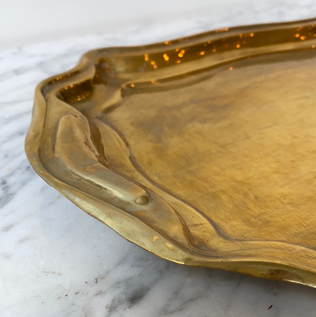 Vintage Brass Tray, 15"