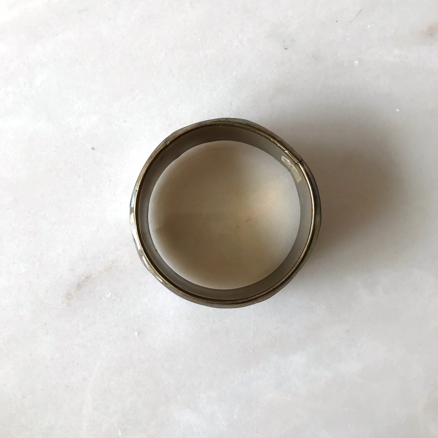 Amazing Vintage Brass + Pearl Cuff Bracelet
