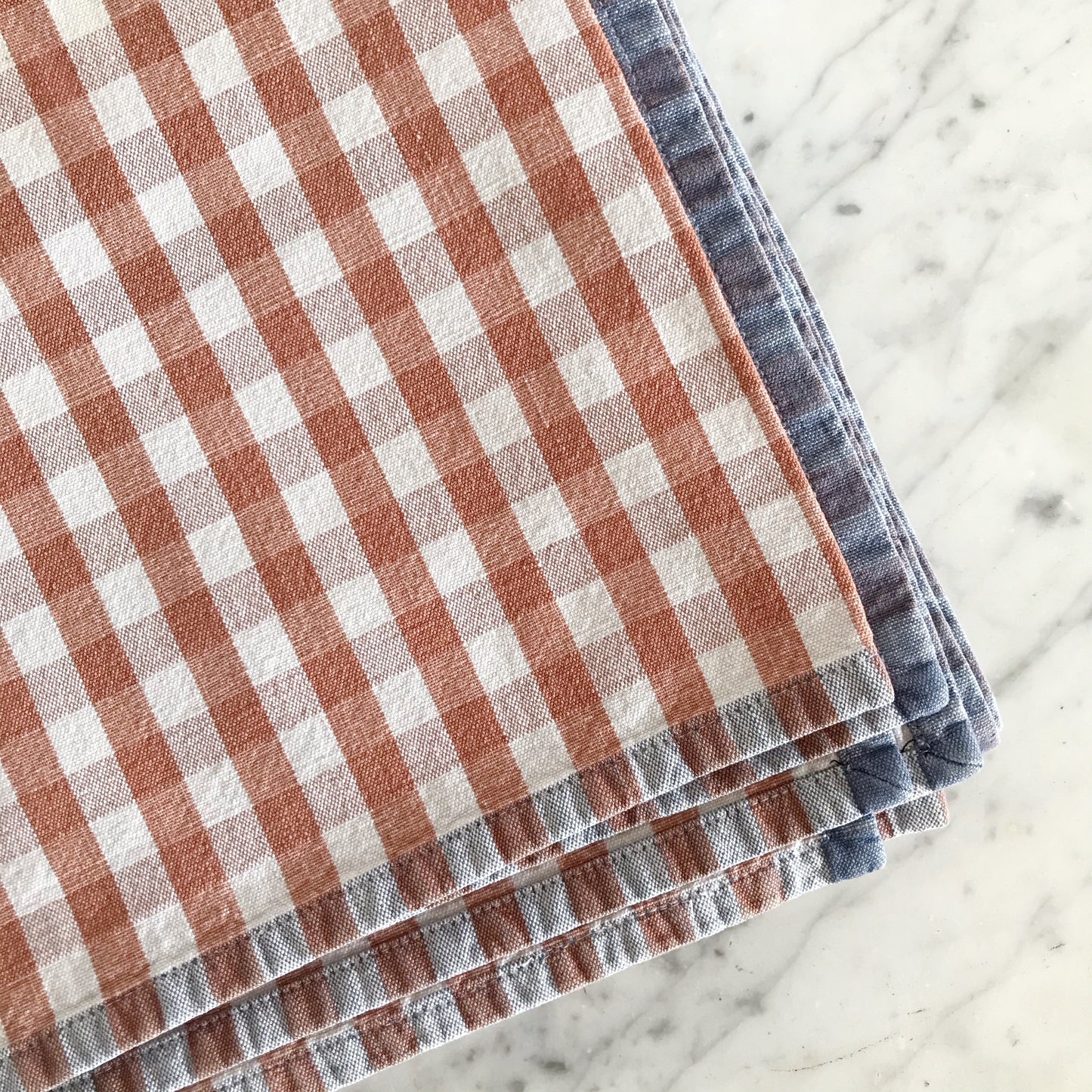 Cotton Tablecloth, Rust + White Check