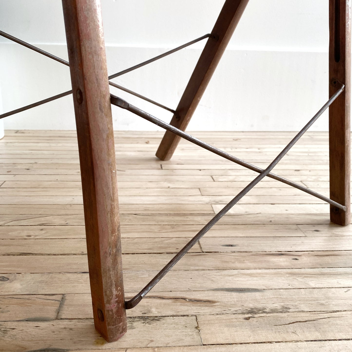 Vintage 1930’s Folding Chair with Black Seat