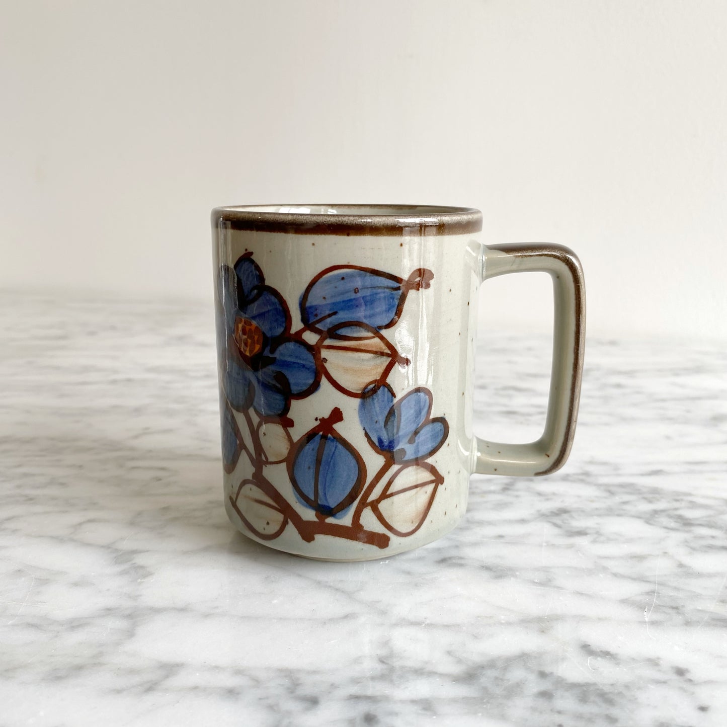 Vintage 70's Ceramic Mug with Flowers