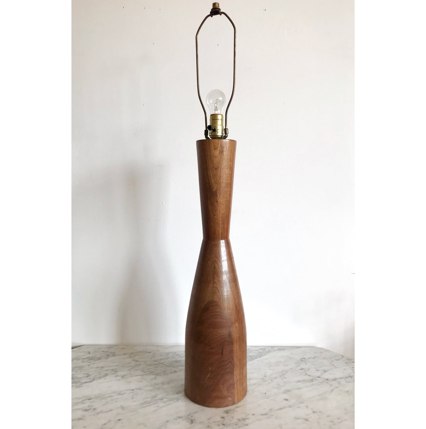 XL Vintage Mid-Century Turned Wood Lamp