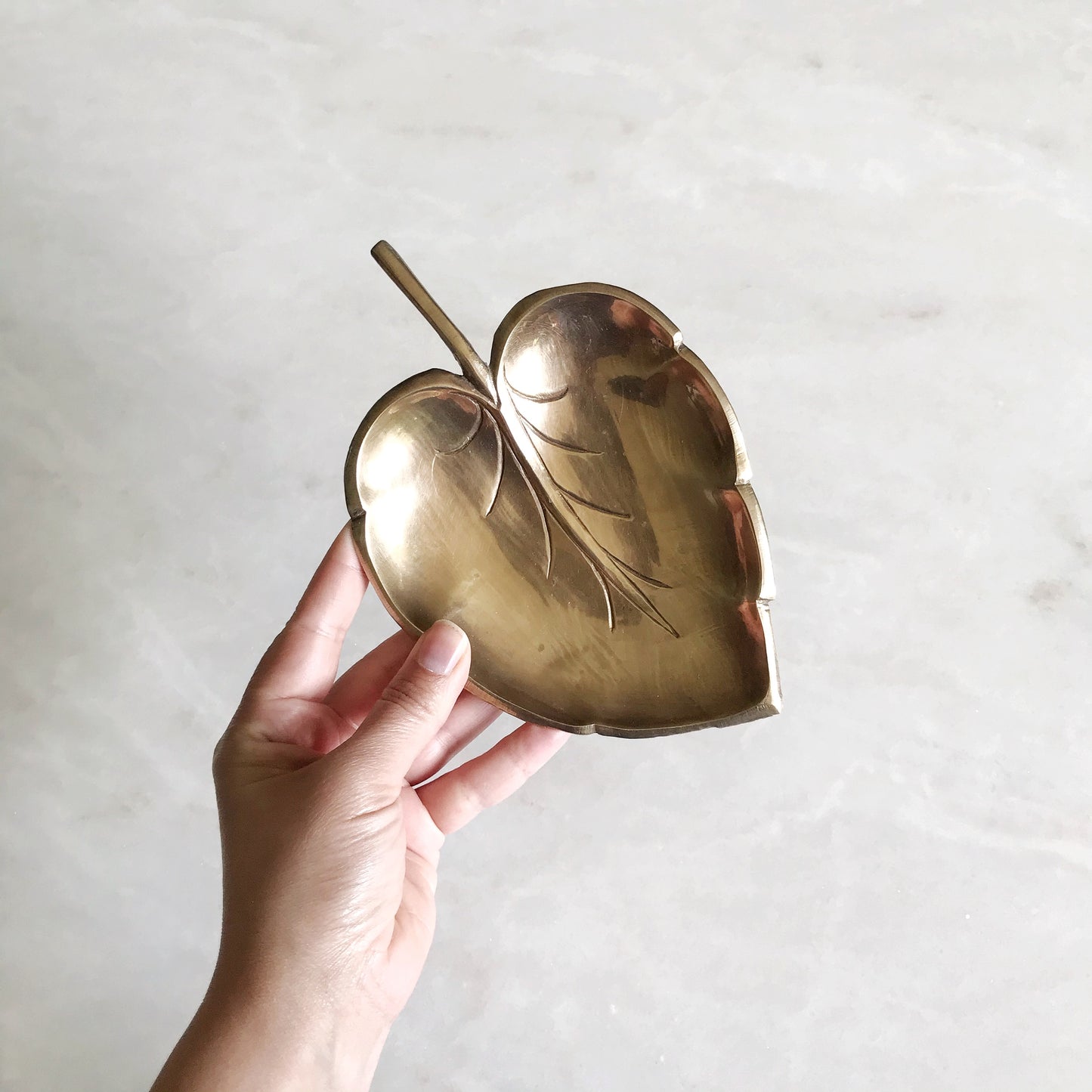 Vintage Brass Leaf Dish / Tray