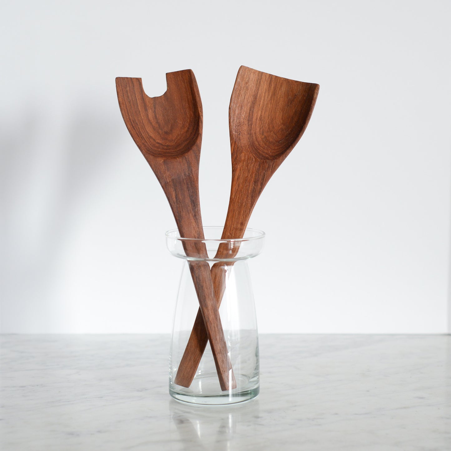 Pair of Wood MCM Serving Utensills