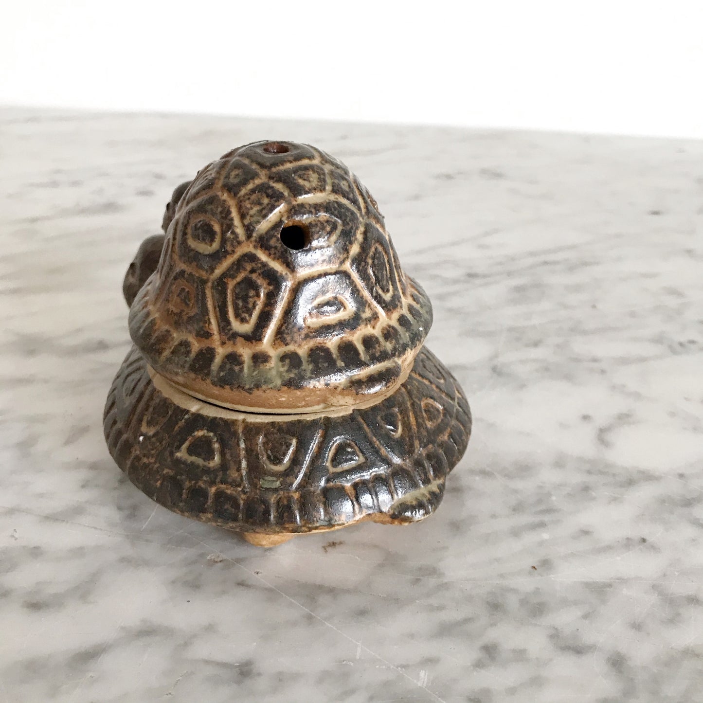 Vintage Ceramic Stacked Turtle Incense Burner