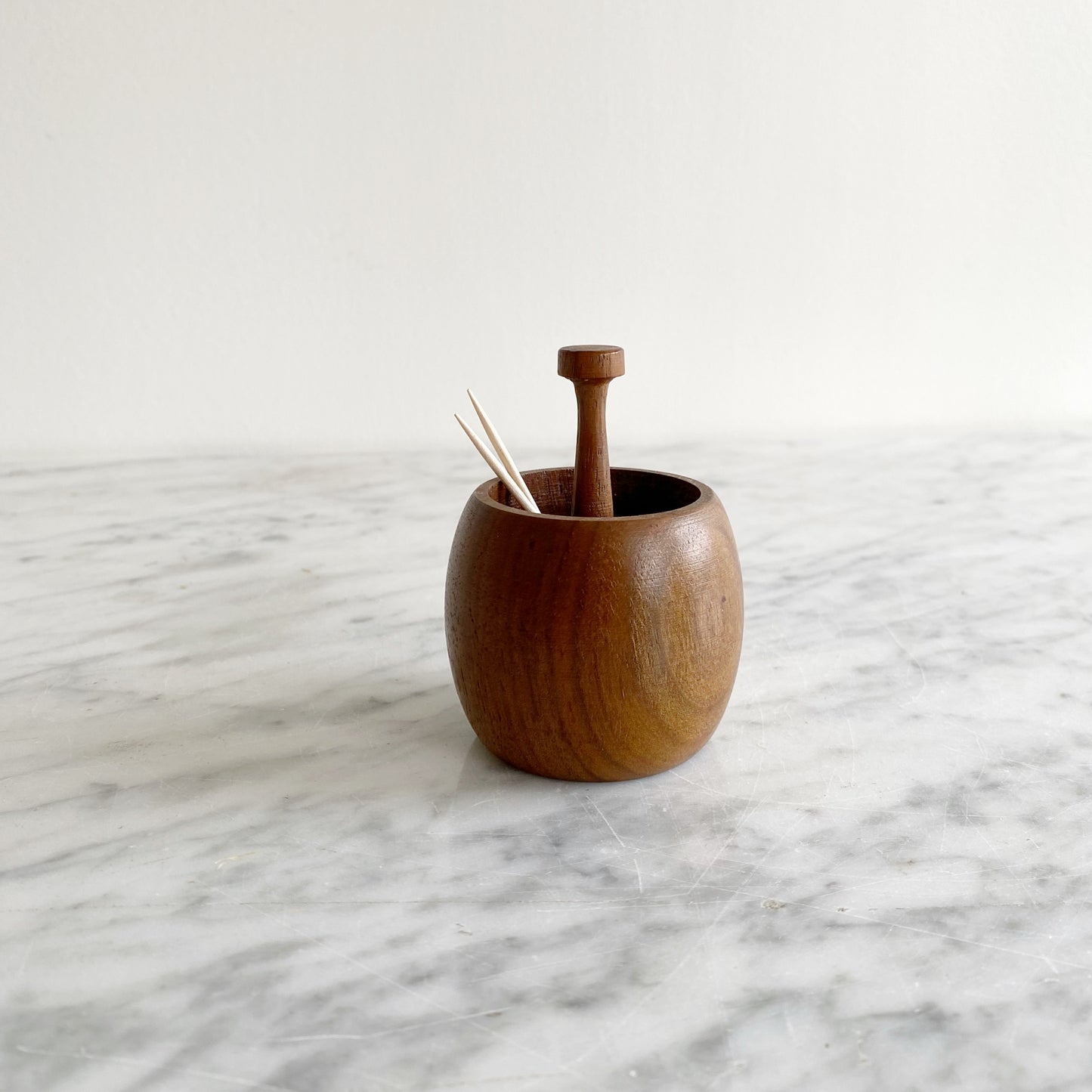 Vintage Turned Wood Toothpick Holder