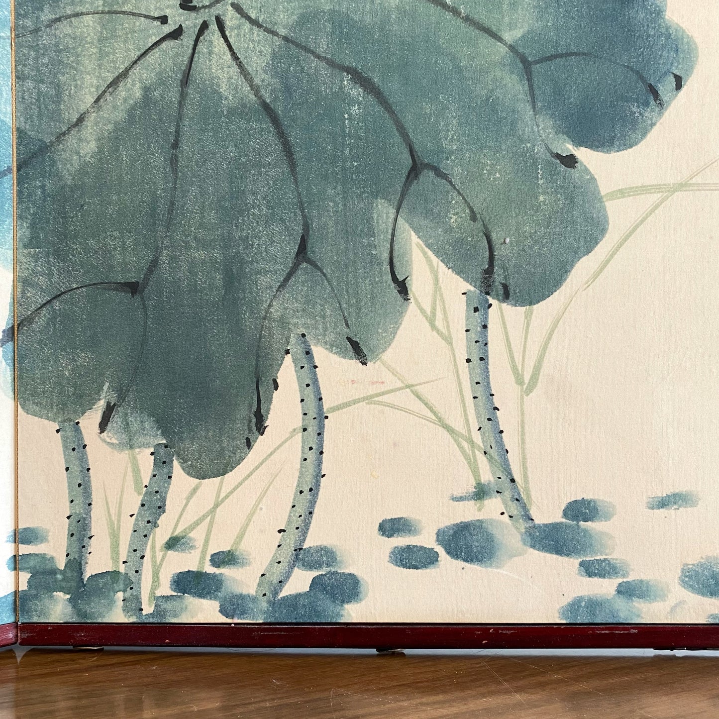 Vintage Hand-Painted Folding Screen / Room Divider