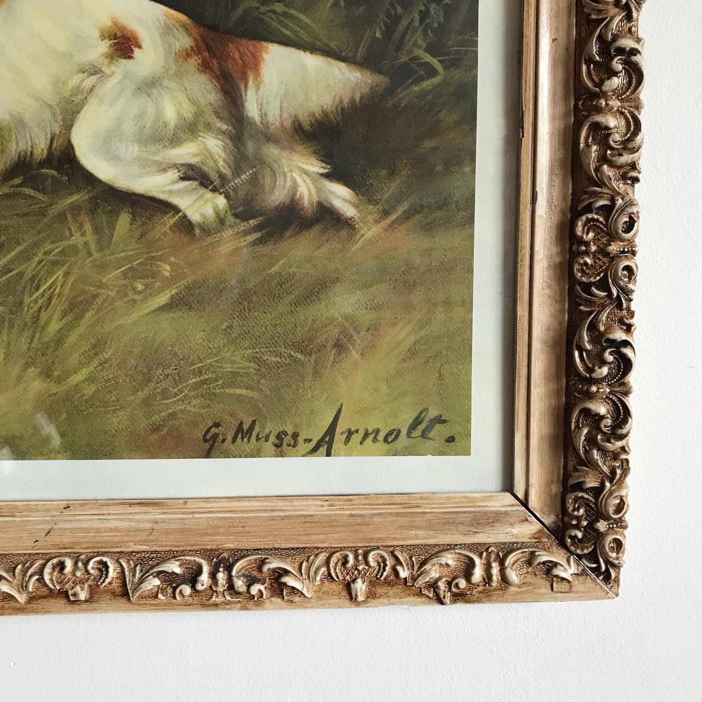 Vintage Framed Art Print, Hunting Dogs