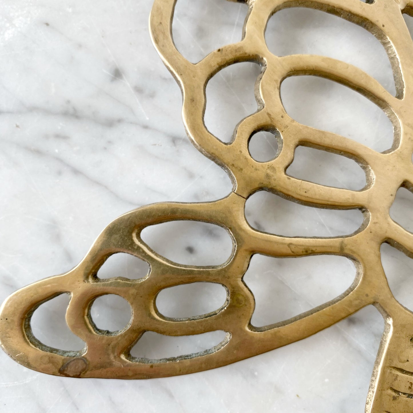 Vintage Solid Brass Butterfly Trivet / Wall Decor