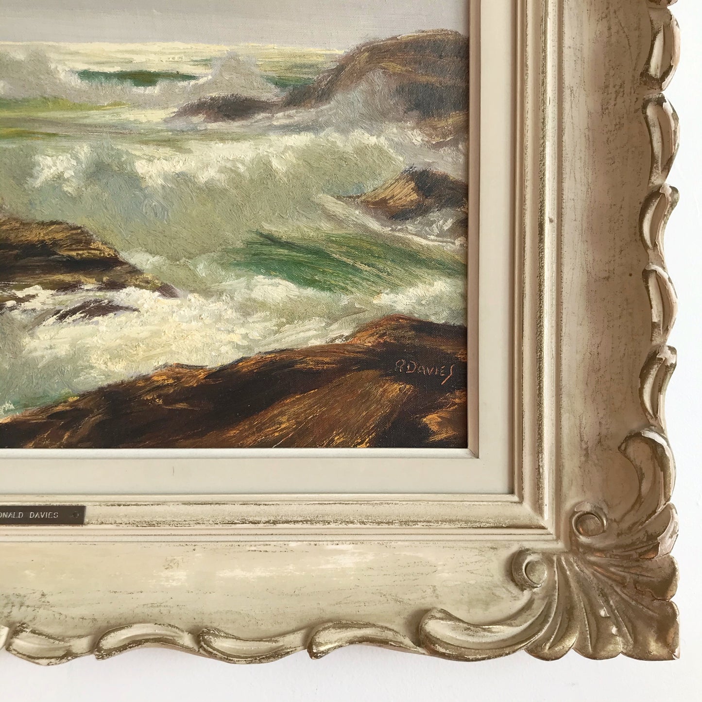 Large Original Seascape Painting by Ronald Davies (24 x 28)