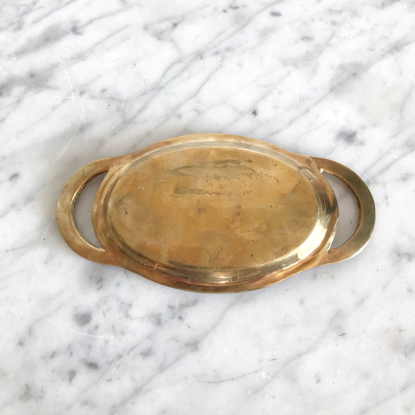 Vintage Enamelled Brass Dish with Birds