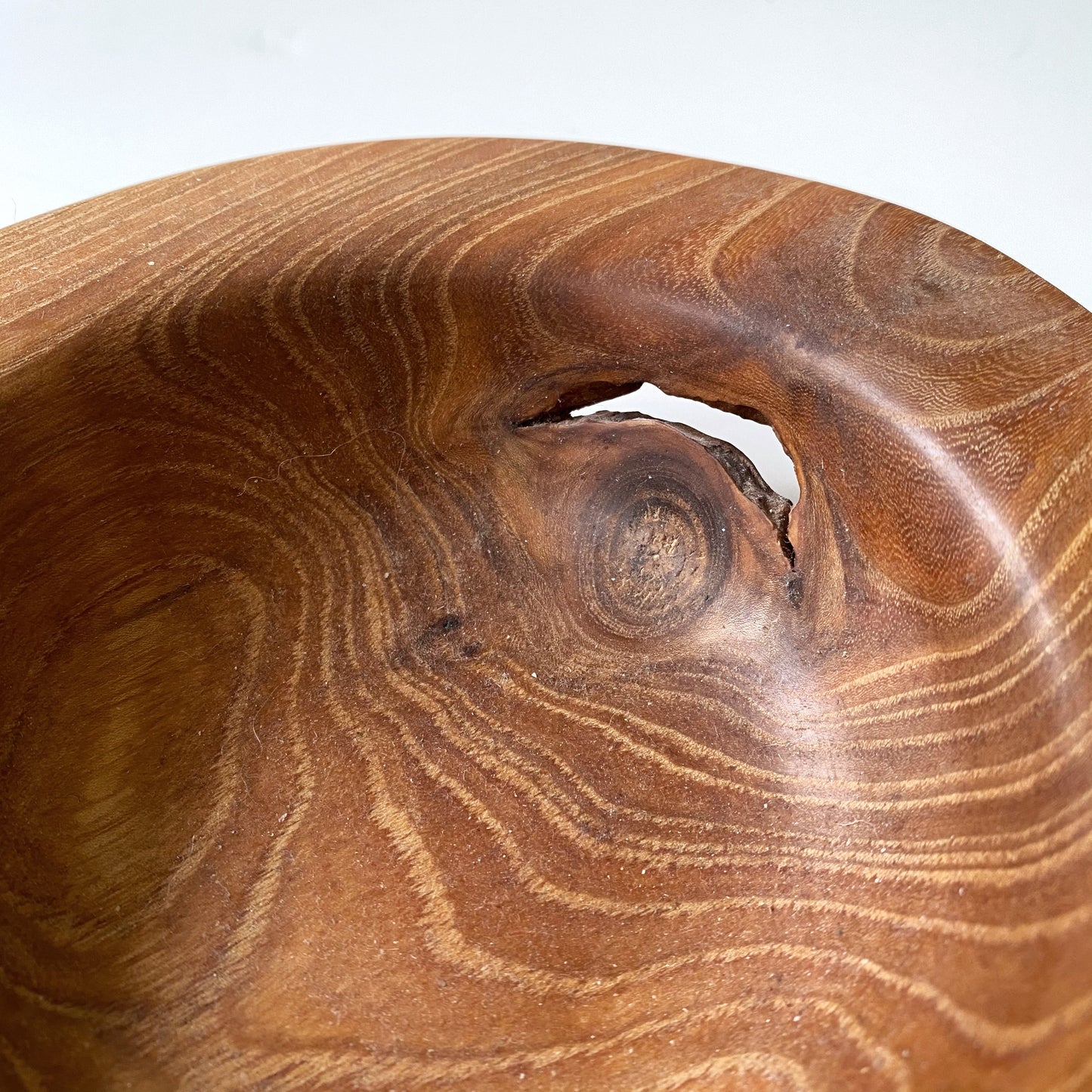 Vintage Sculptural Turned Wood Bowl