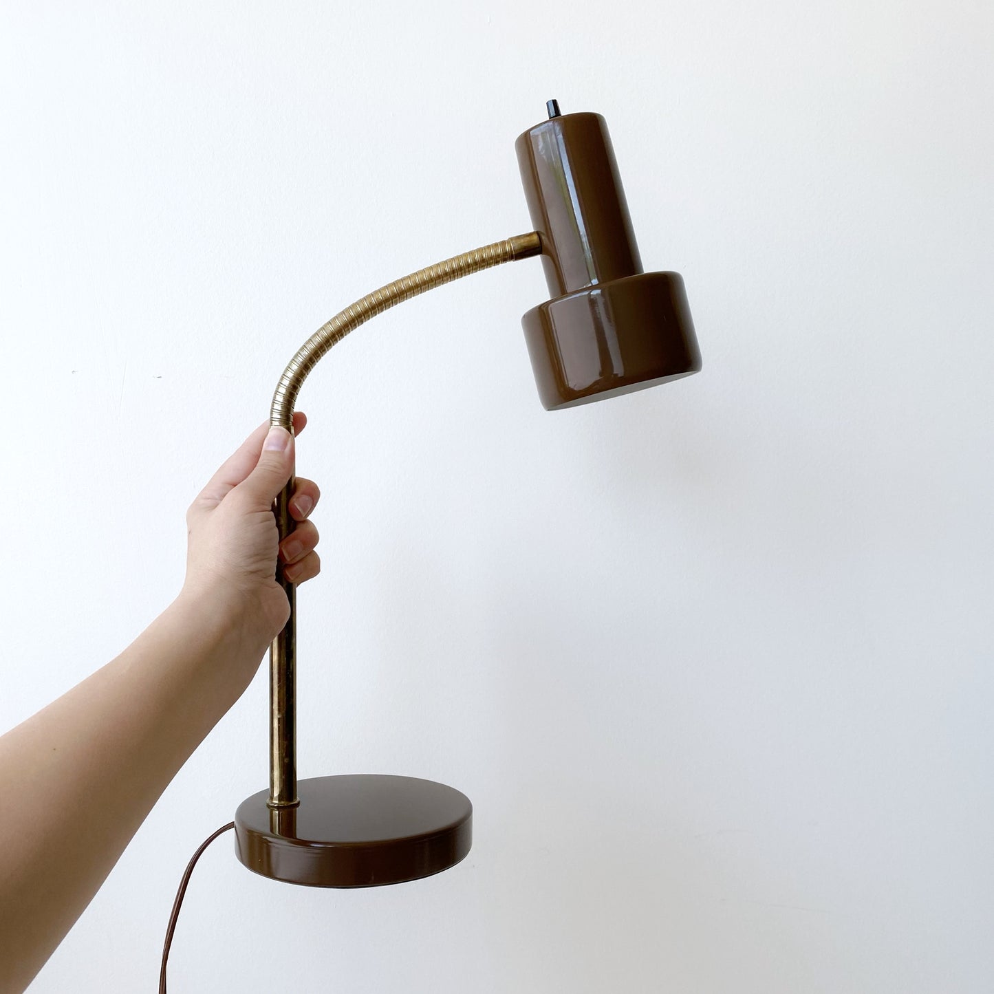 Vintage Brown Enamel Desk Lamp