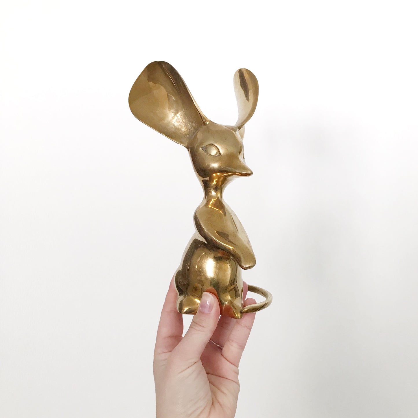 XL Vintage Brass Mouse, 8.75"