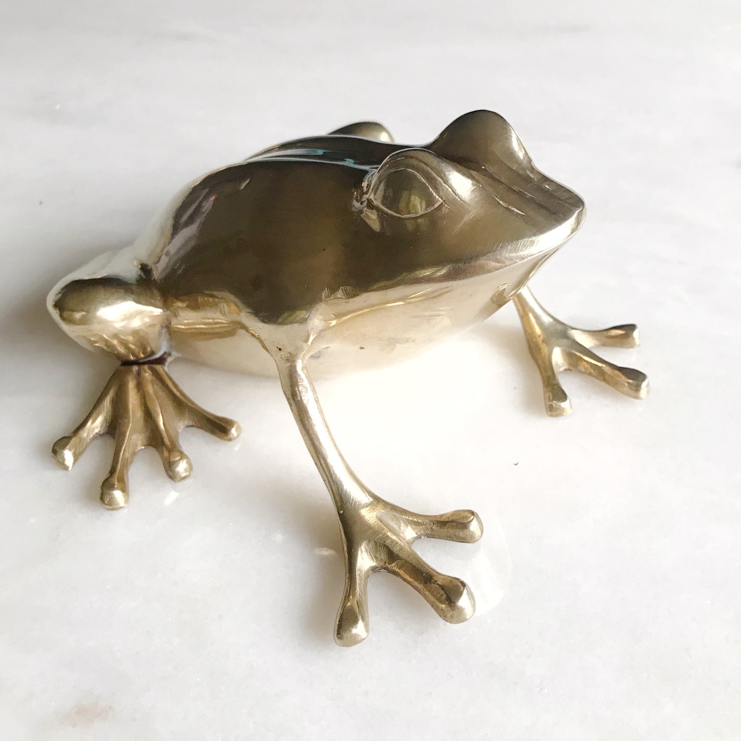 XL Vintage Brass Frog