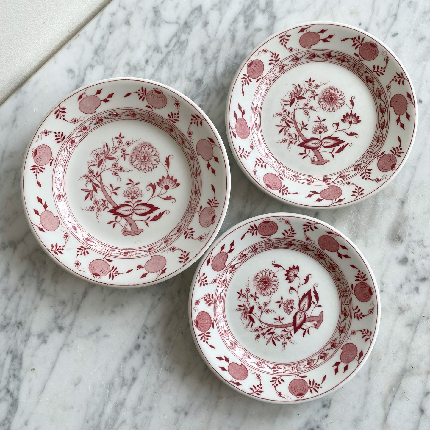 Trio of Vintage "Red Onion" Saucers