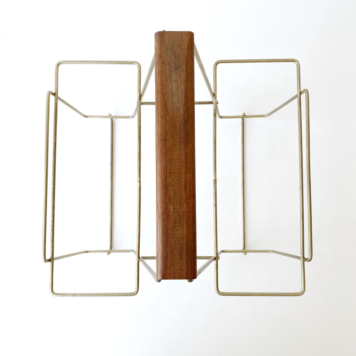 Vintage Wire Caddy with Wooden Handle